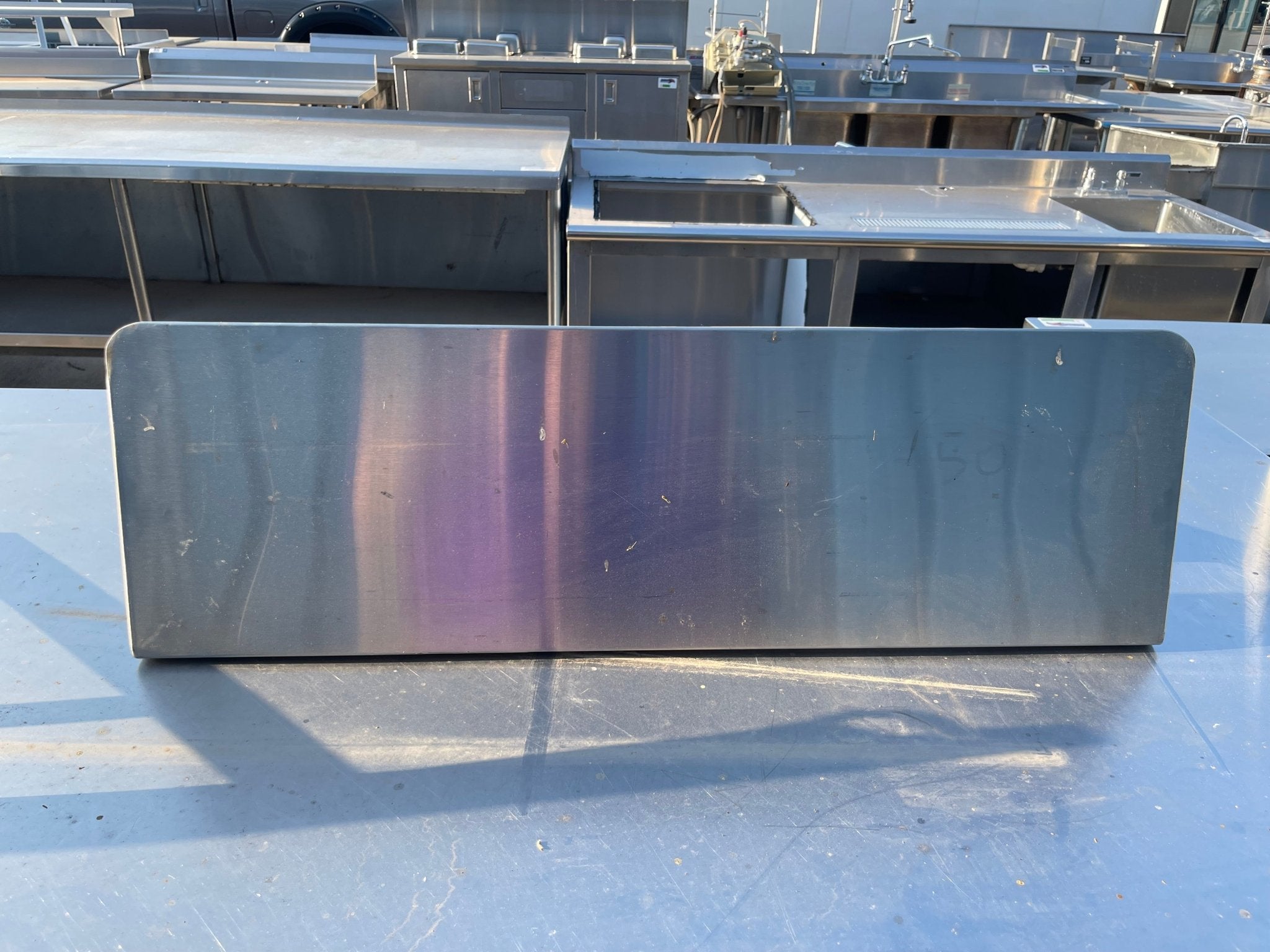 Used 10" Stainless Steel Shelf with Legs - SS135 - Falcon Restaurant Supply - 1