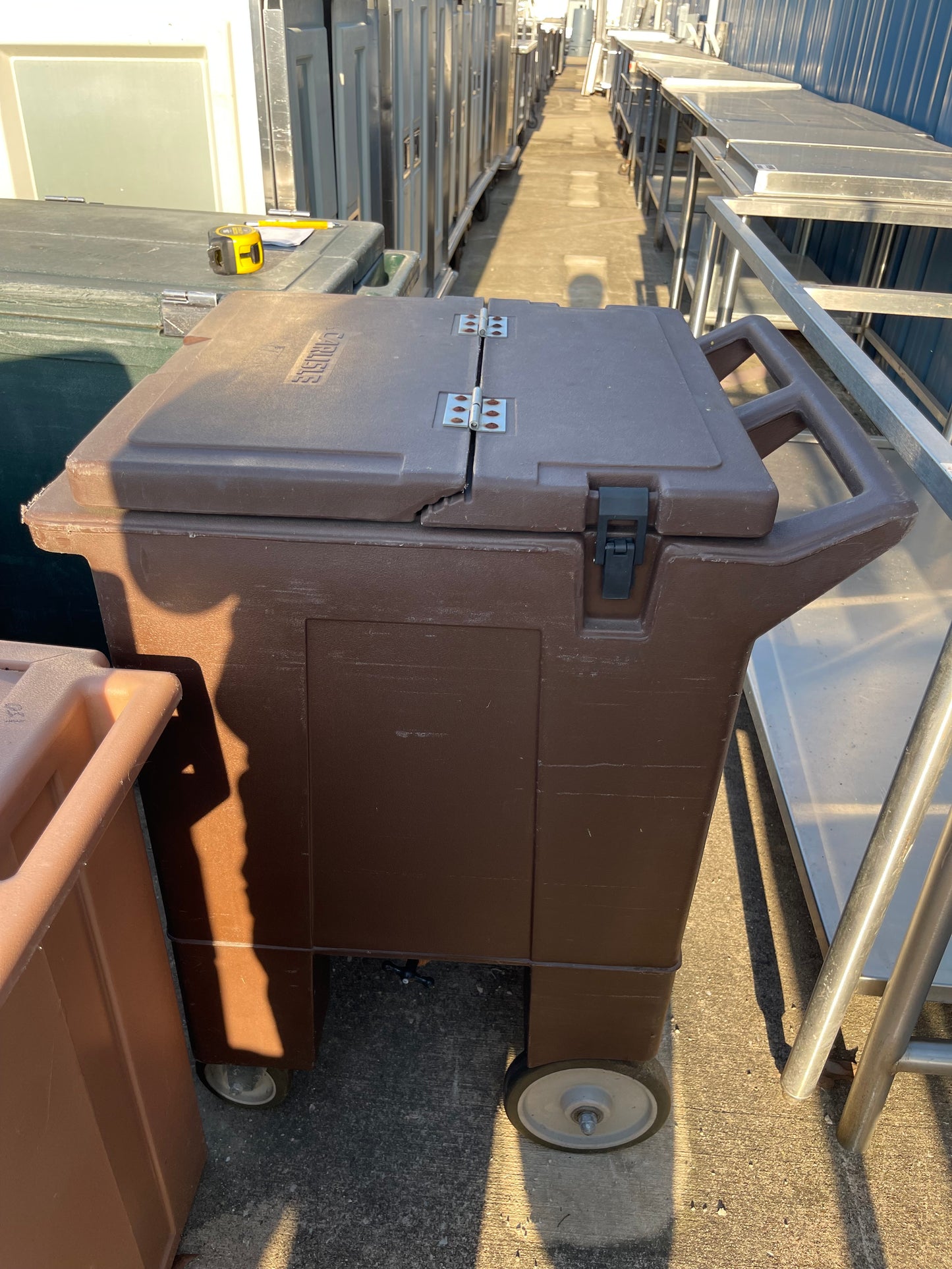 Used Carlisle 125lb Mobile Ice Bin Caddy - SS137