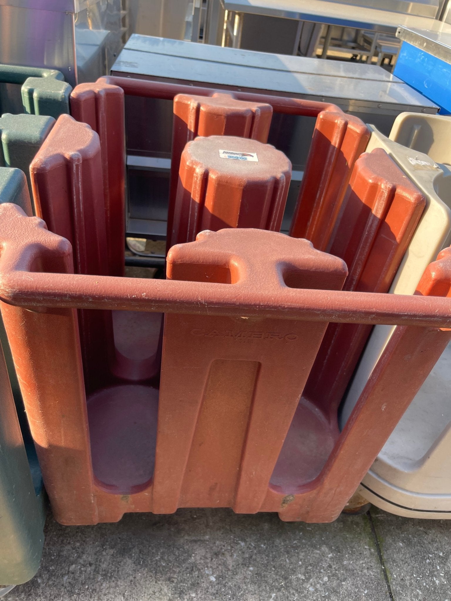 Used Cambro DC825110 23" Dish Dolly Cart - 240 8.25" Plates - SS141 - Falcon Restaurant Supply - 2