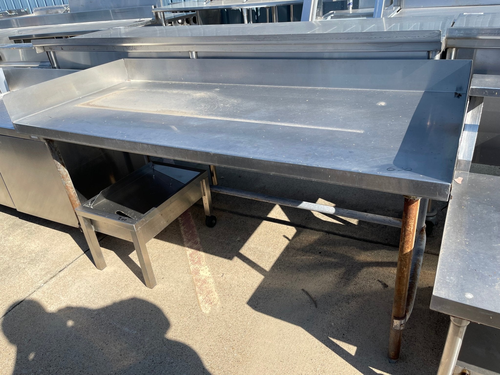 Used 72" Stainless Steel Table - SS142 - Falcon Restaurant Supply - 1
