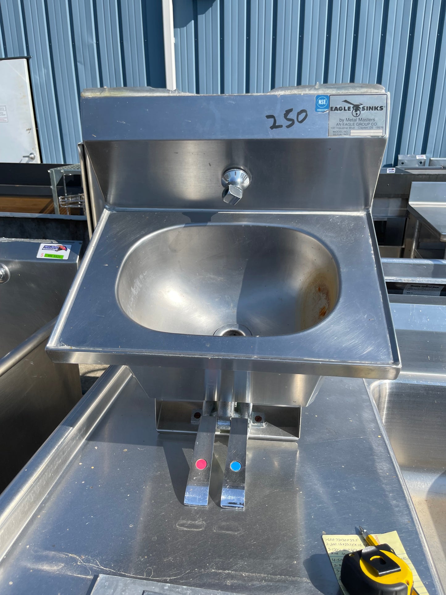 Used Eagle Stainless Steel Hands free Sink - SS147