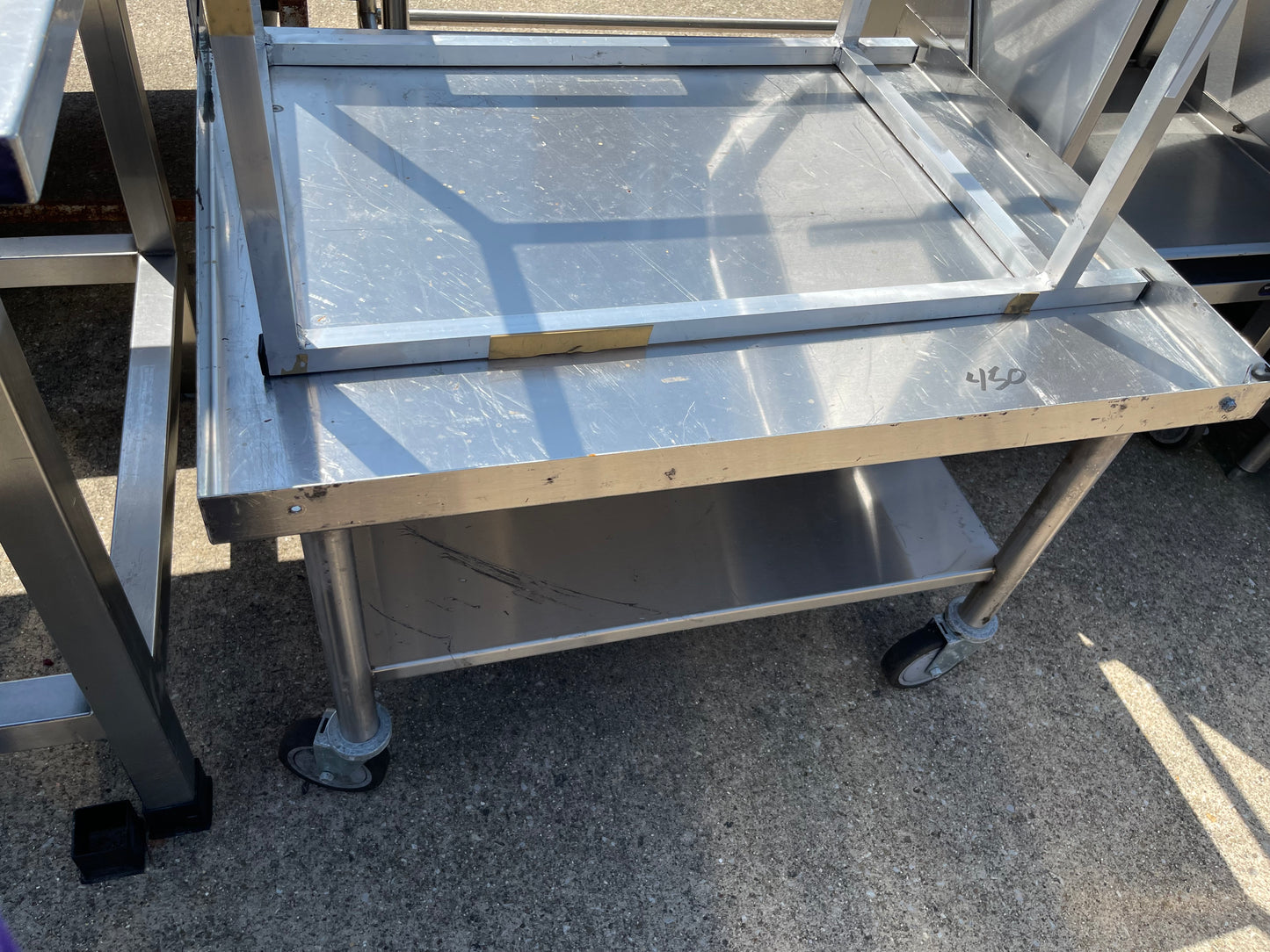 Used 37" Stainless Steel Equipment Stand with Casters - SS153