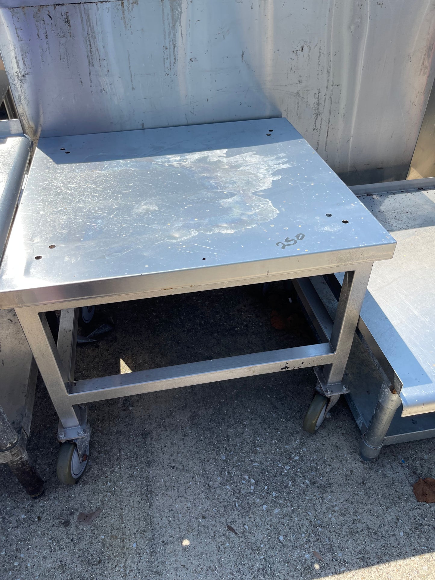 Used 27" Stainless Steel Equipment Stand with Caster Wheels - SS157