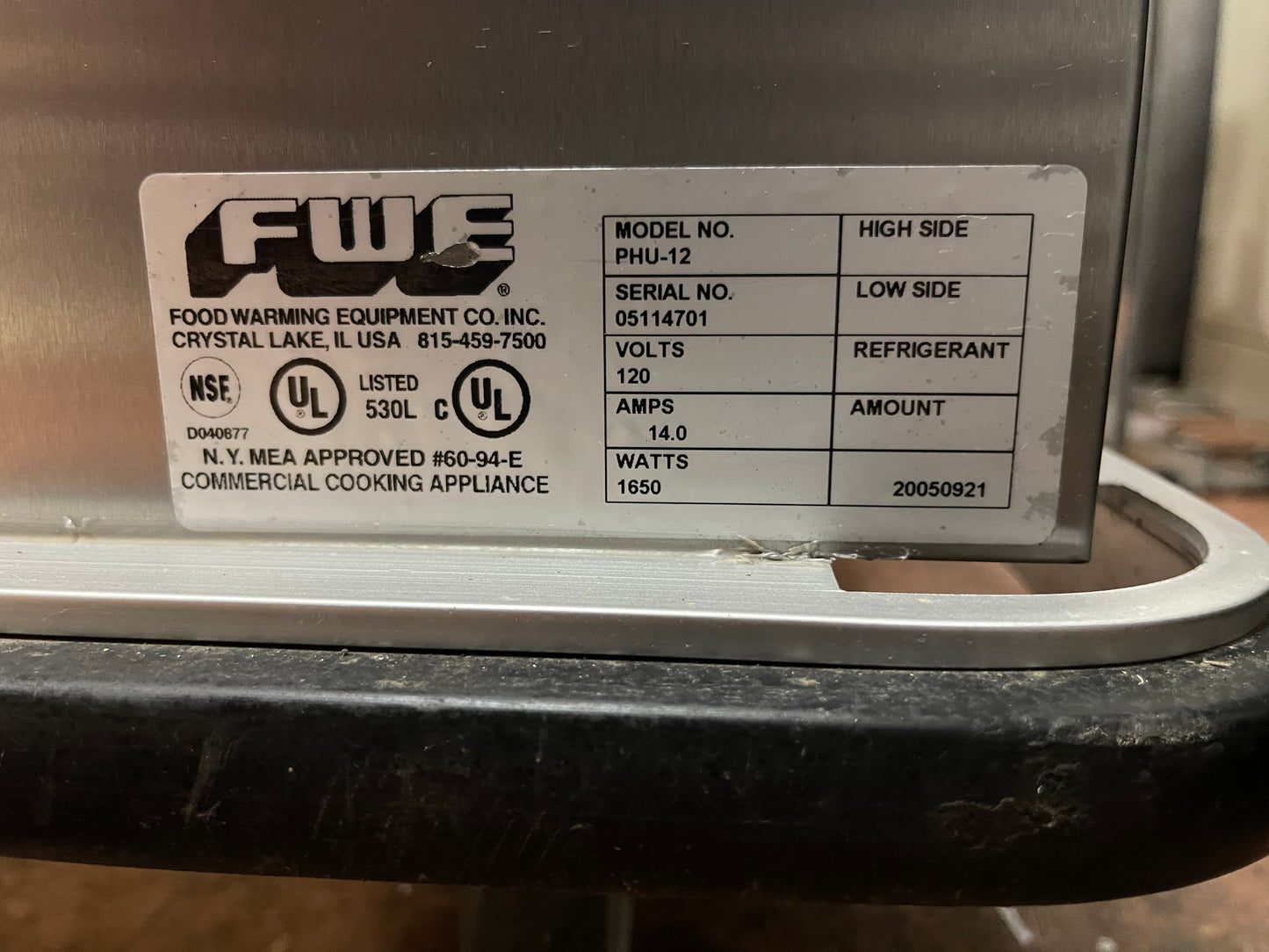 Used FWE PHU-12 Mobile Insulated Heated Holding Cabinet Humidified Proofing Warmer 120V 1650W