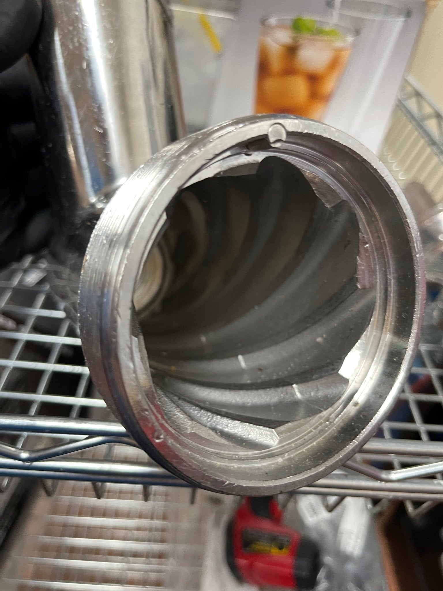 Used Commercial Meat Grinder Housing Assembly with Bushing - Falcon Restaurant Supply - 2