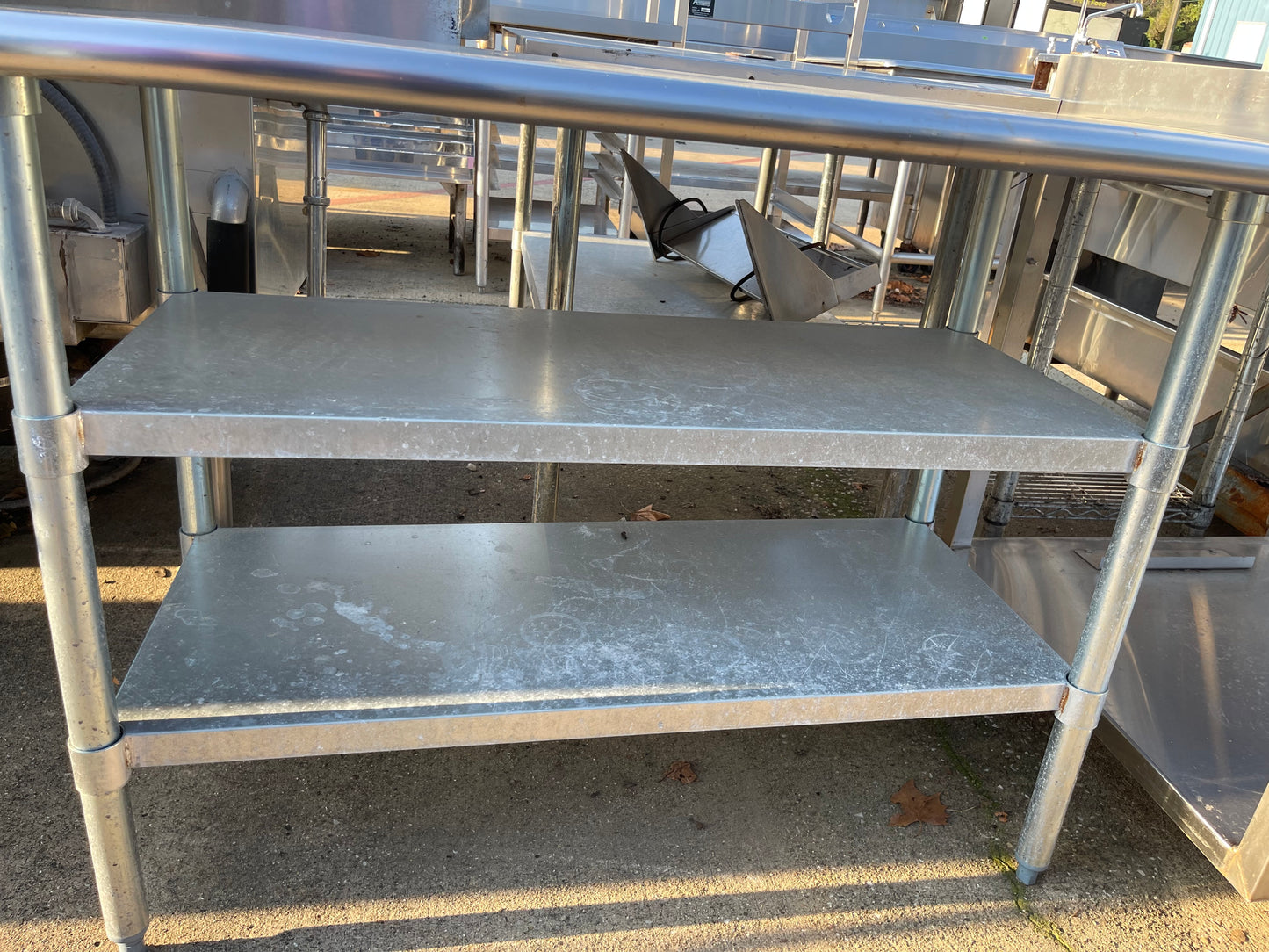 Used 48" AmGood Stainless Steel Table with Shelves - SS166