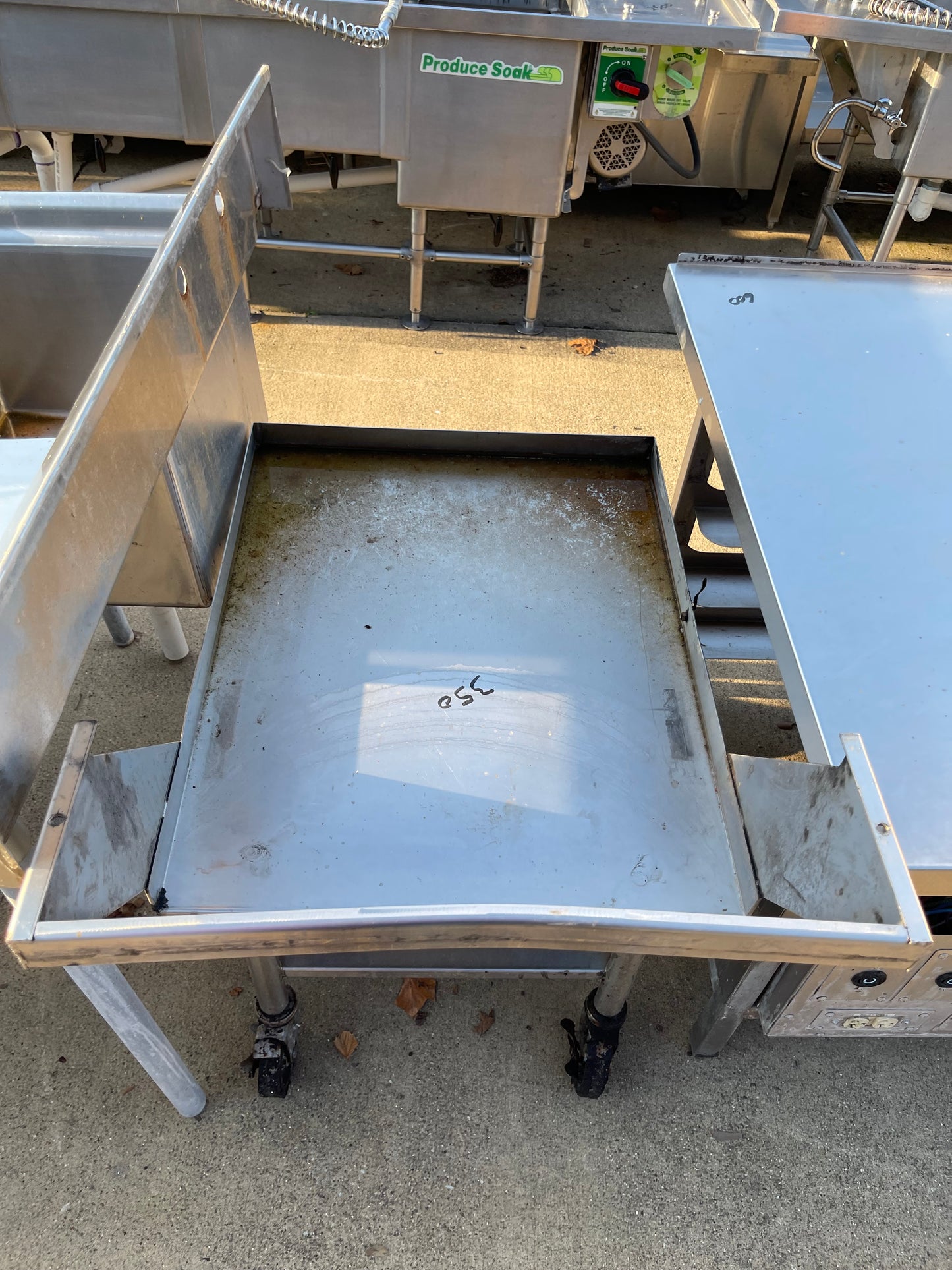 Used 25" Stainless Steel Equipment Stand with Caster Wheels - SS169