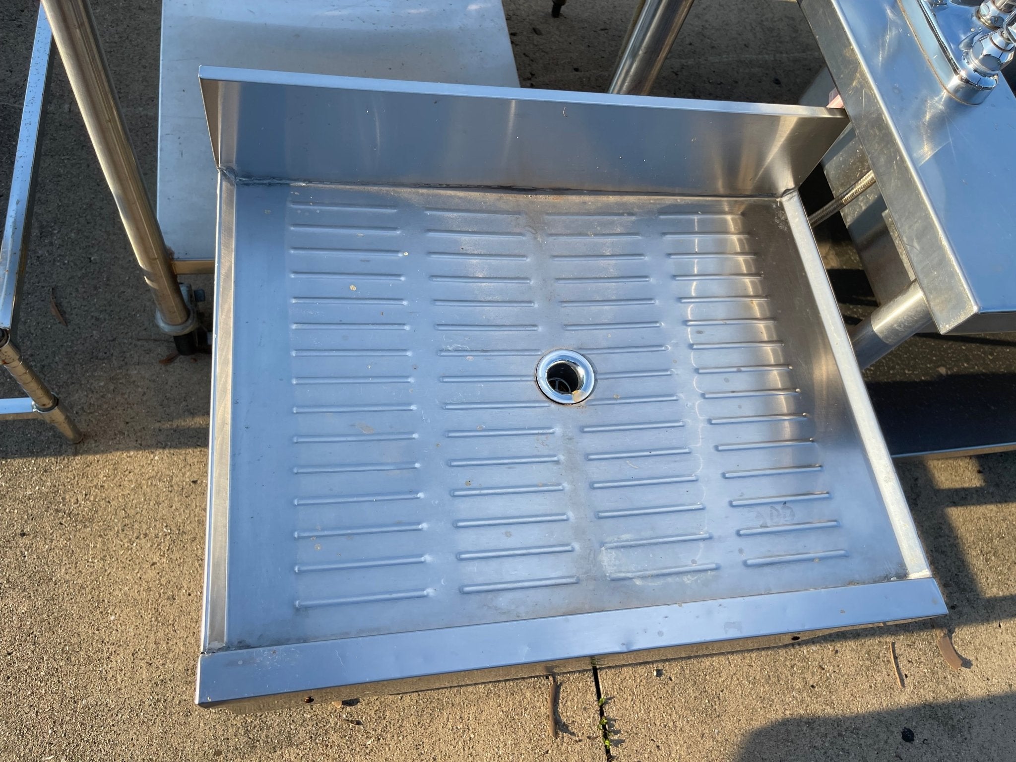 Used 23" Stainless Steel Under Bar Drain Board - SS173 - Falcon Restaurant Supply - 3