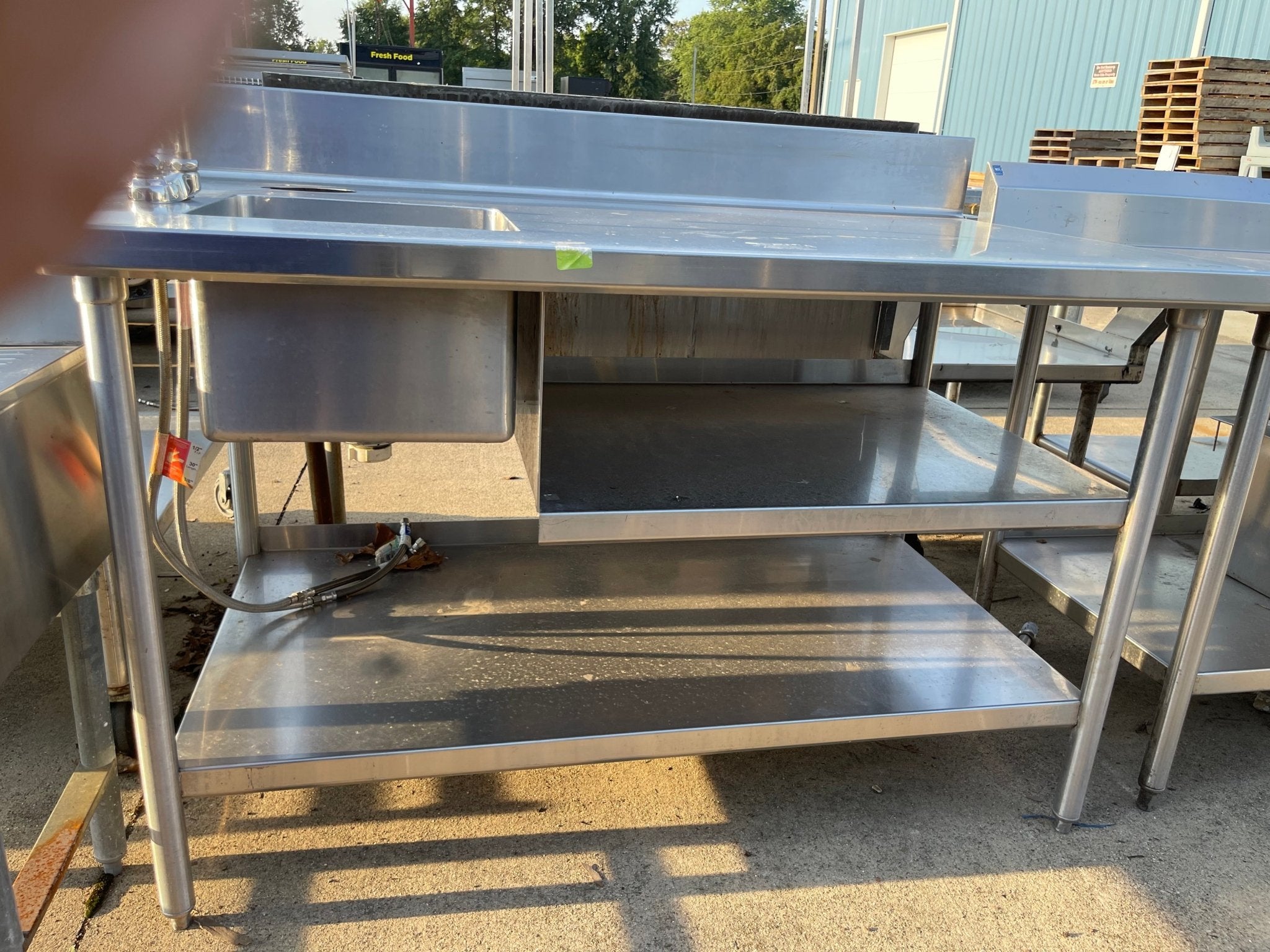 Used 58" Stainless Steel Single Compartment Sink with Faucet - SS174 - Falcon Restaurant Supply - 2