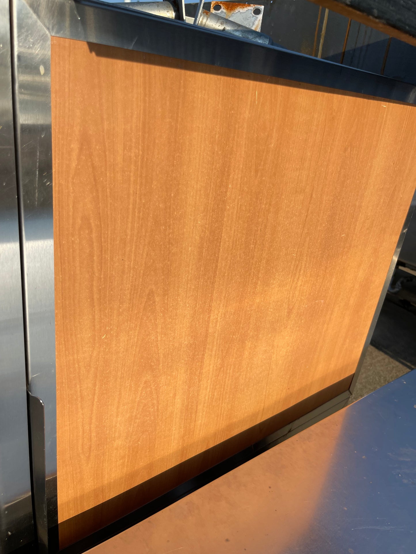 Used 48: Stainless Wood Grain 2 Door Cabinet - SS171