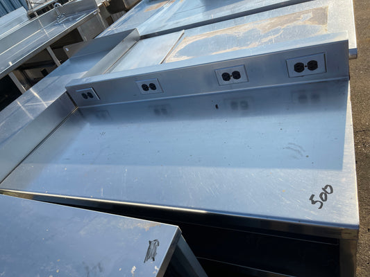 Used 48" Stainless Steel Table with Shelves and Outlets - SS181