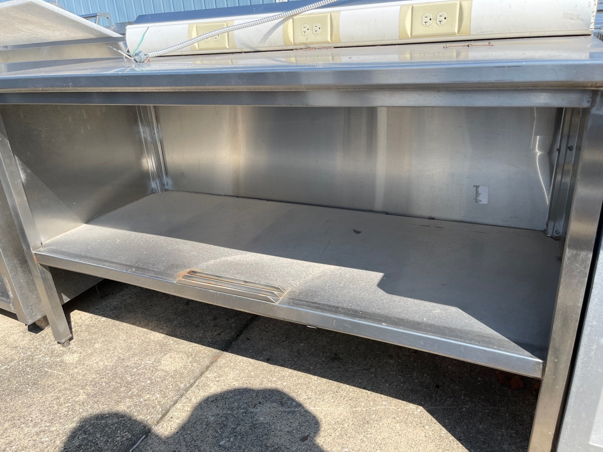 Used 60" Stainless Steel Table with Outlets - SS189 - Falcon Restaurant Supply - 2