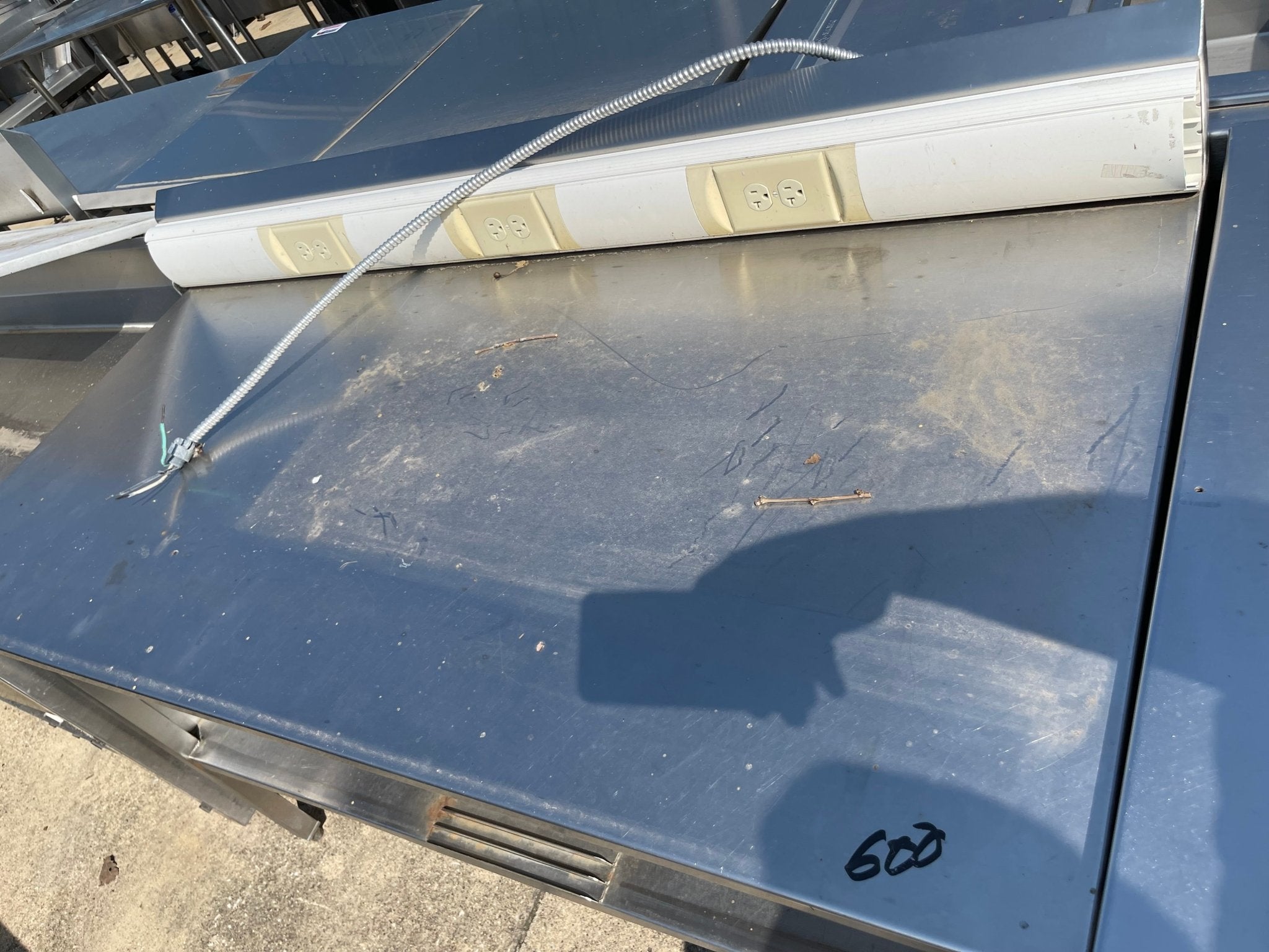 Used 60" Stainless Steel Table with Outlets - SS189 - Falcon Restaurant Supply - 3