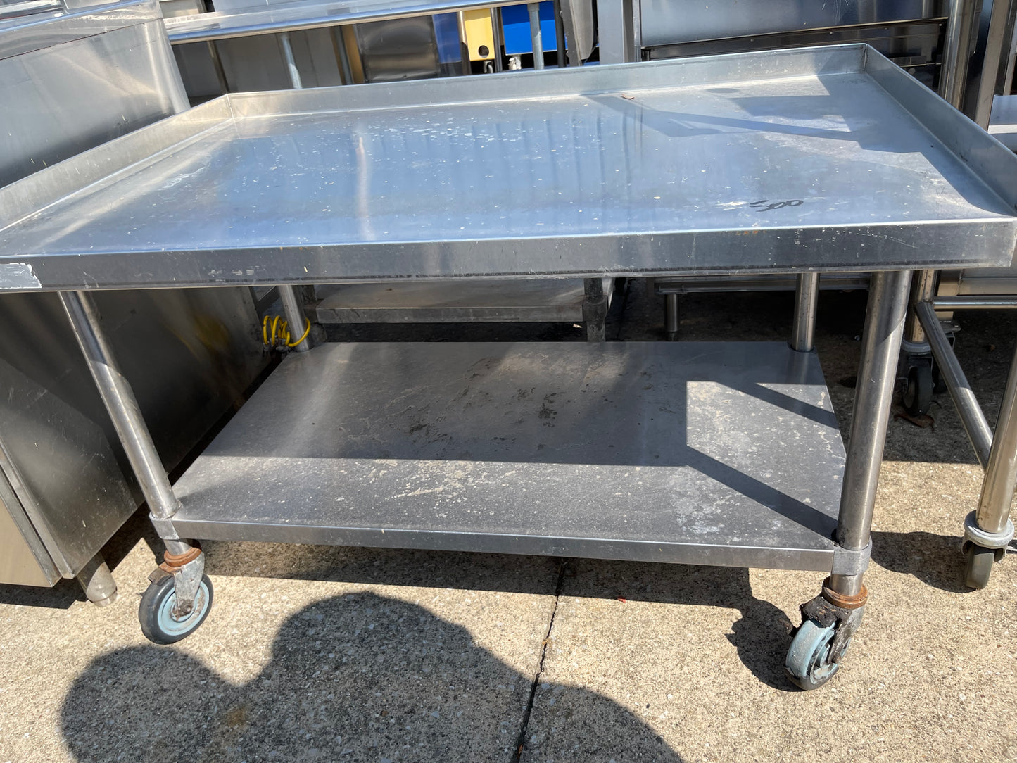 Used 48" Stainless Steel Equipment Stand with Caster Wheels - SS195