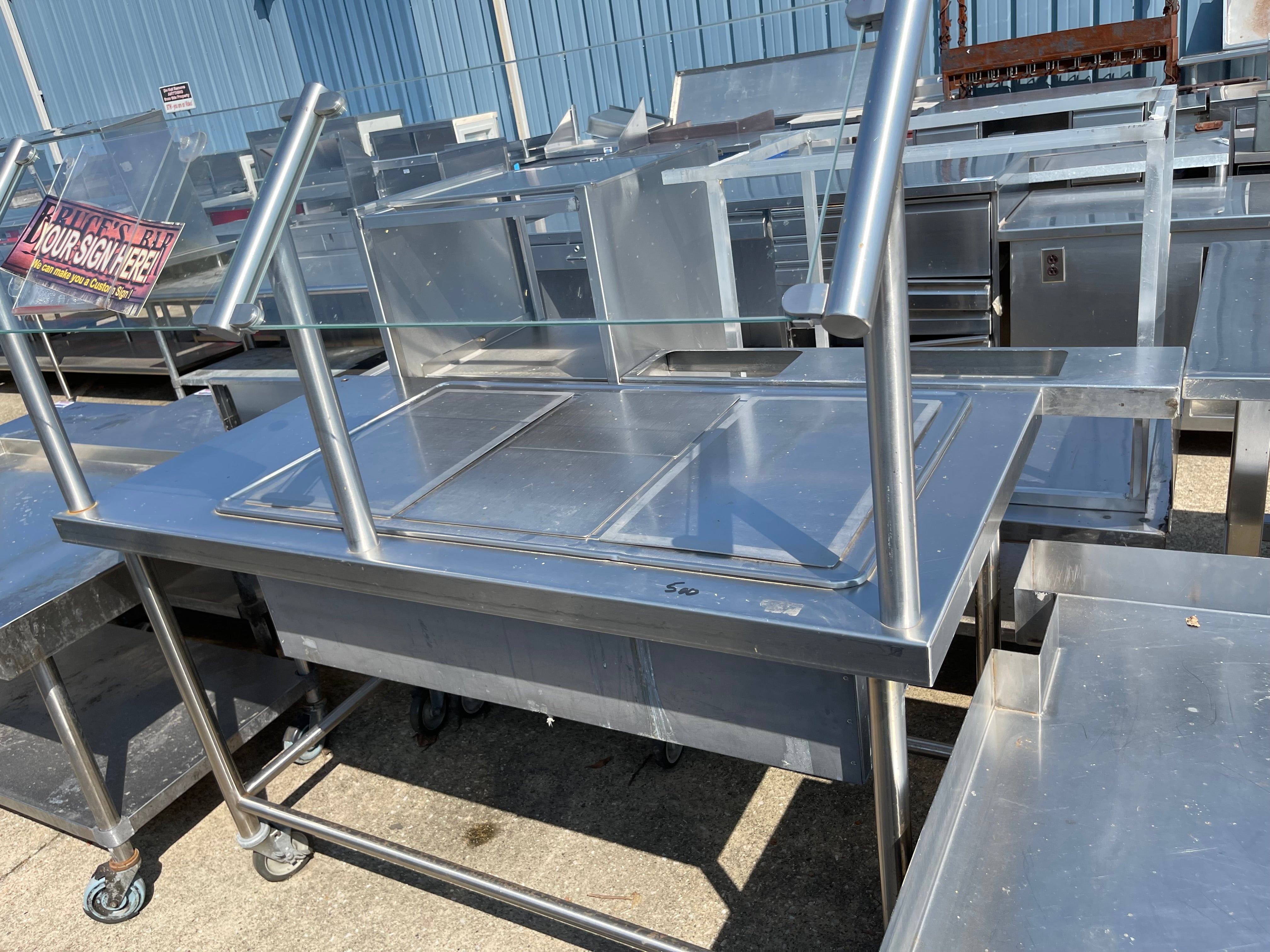 Used 60" Stainless Steel Ice Down Salad Bar Buffet - SS196