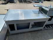 Used 61" Stainless Steel Work Station Counter with Shelf - SS200 - Falcon Restaurant Supply - 1