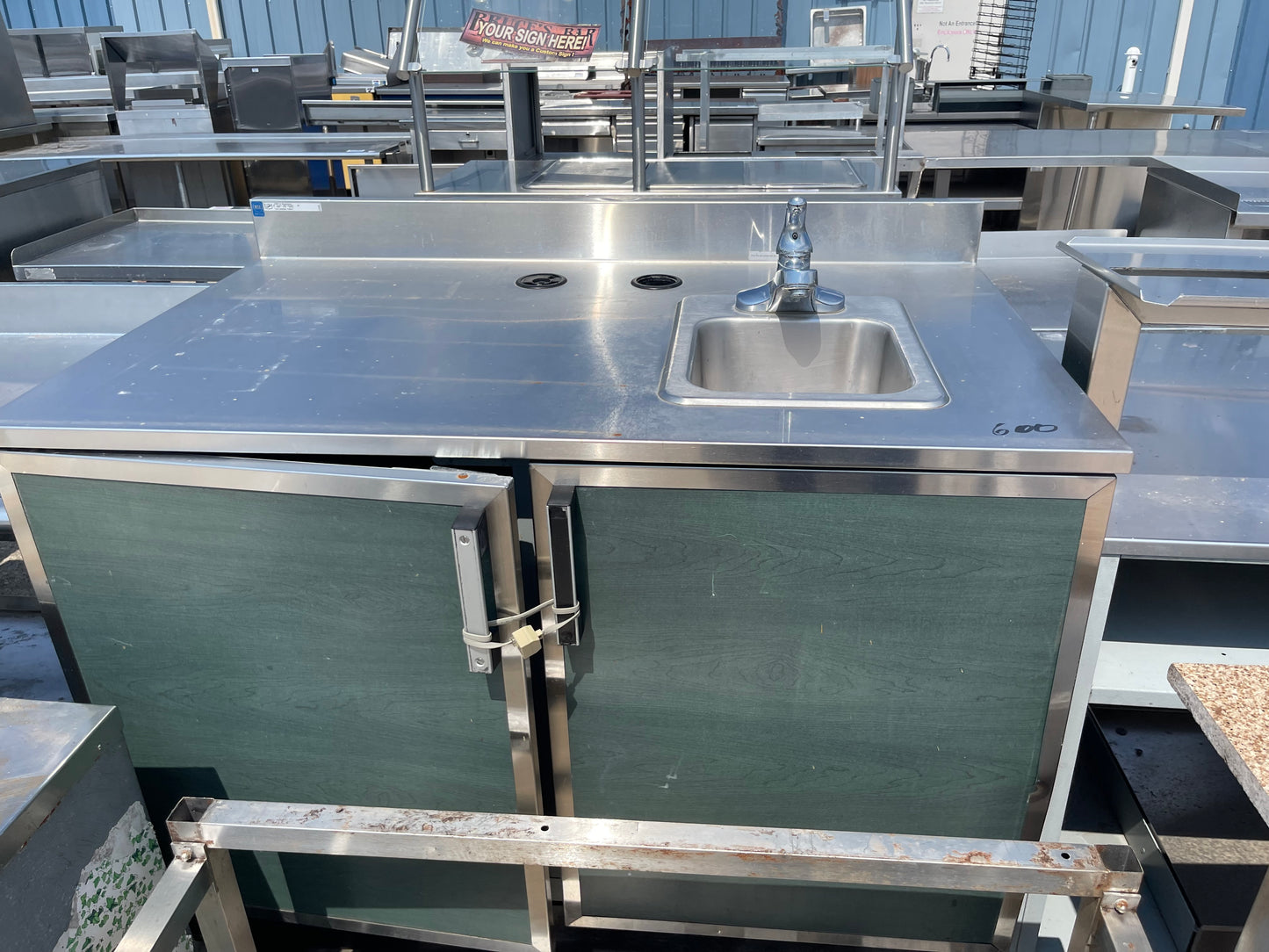 Used 48" Stainless Steel Cabinet with Sink - SS201