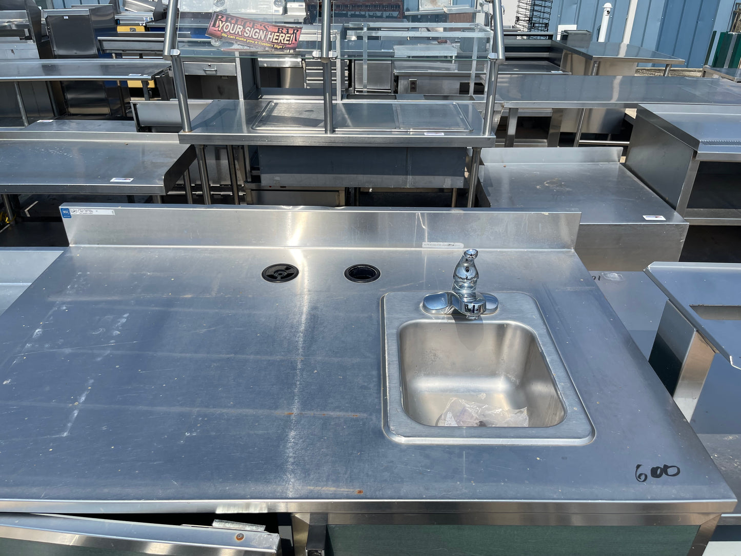 Used 48" Stainless Steel Cabinet with Sink - SS201