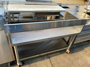 Used 49" Equipment Stand with Cutting Board and Wheels - SS205 - Falcon Restaurant Supply - 1