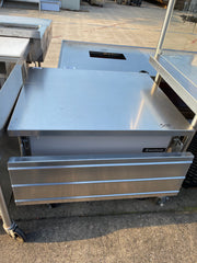 Used 36" Delfield Stainless Steel Work Top Station with 2 Folding Shelves - SS206