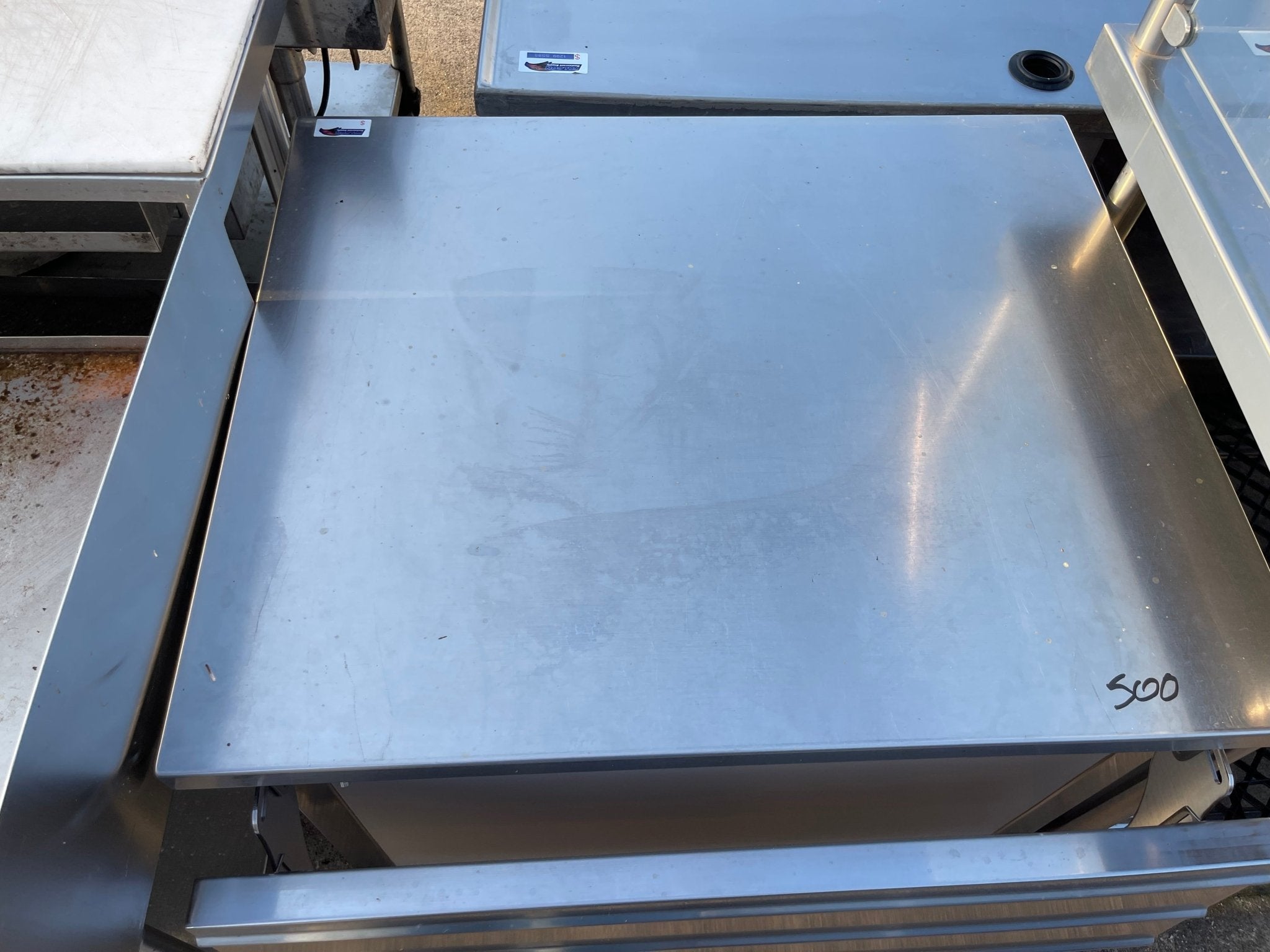 Used 36" Delfield Stainless Steel Work Top Station with 2 Folding Shelves - SS206 - Falcon Restaurant Supply - 3