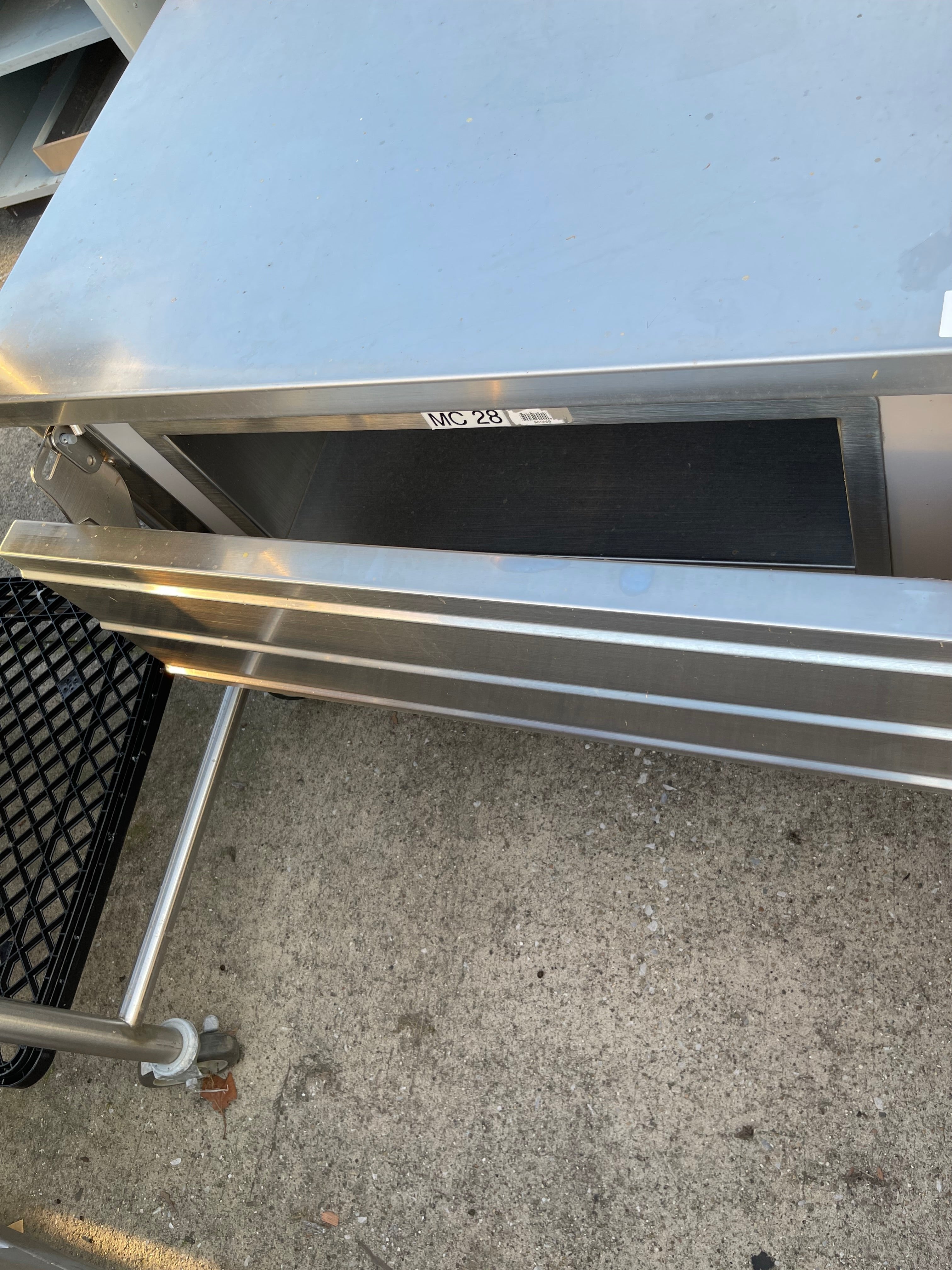 Used 36" Delfield Stainless Steel Work Top Station with 2 Folding Shelves - SS206