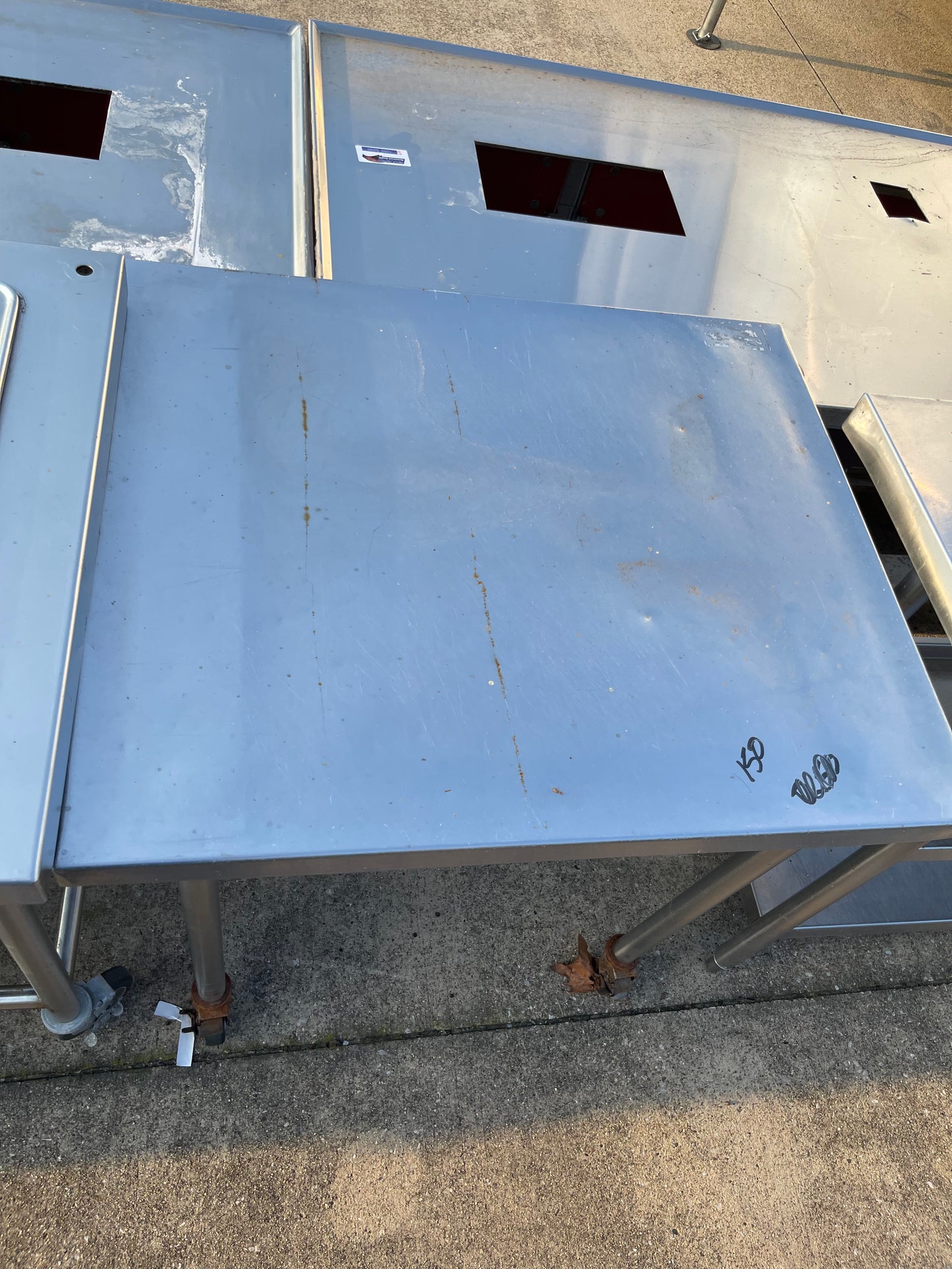 Used 36" Stainless Steel Table with Caster Wheels - SS208