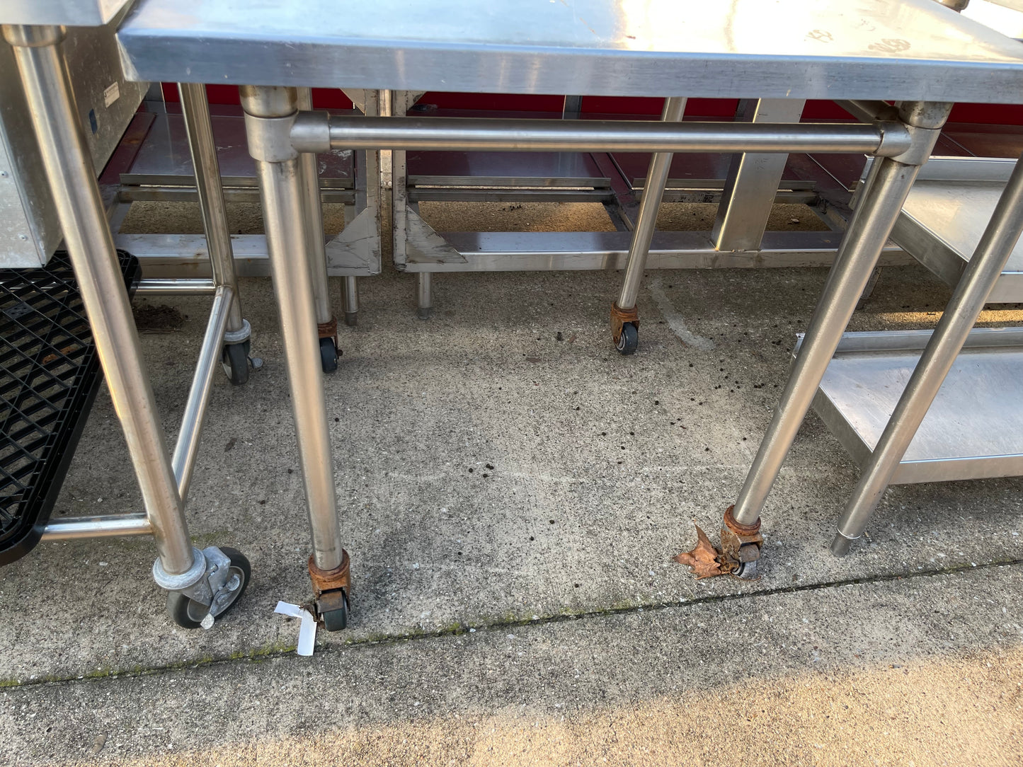 Used 36" Stainless Steel Table with Caster Wheels - SS208