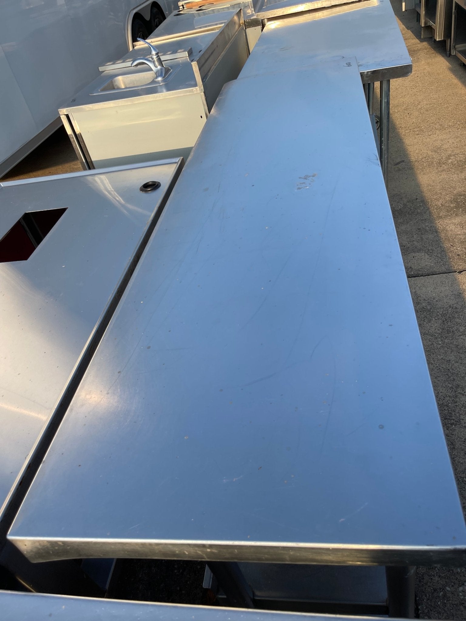 Used 78" Stainless Steel Table with Shelves - SS209 - Falcon Restaurant Supply - 3