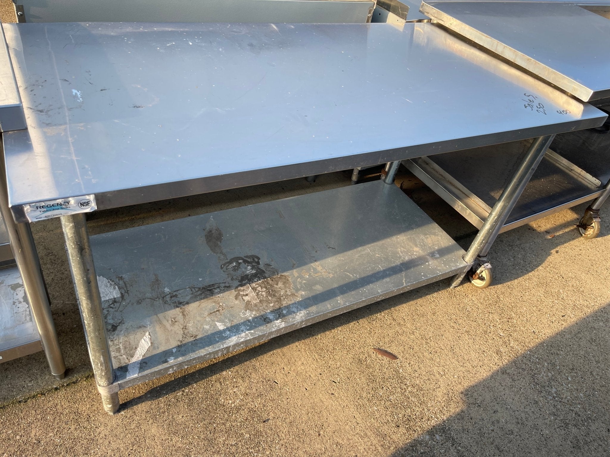 Used 60" Regency Stainless Steel Table - SS110 - Falcon Restaurant Supply - 1