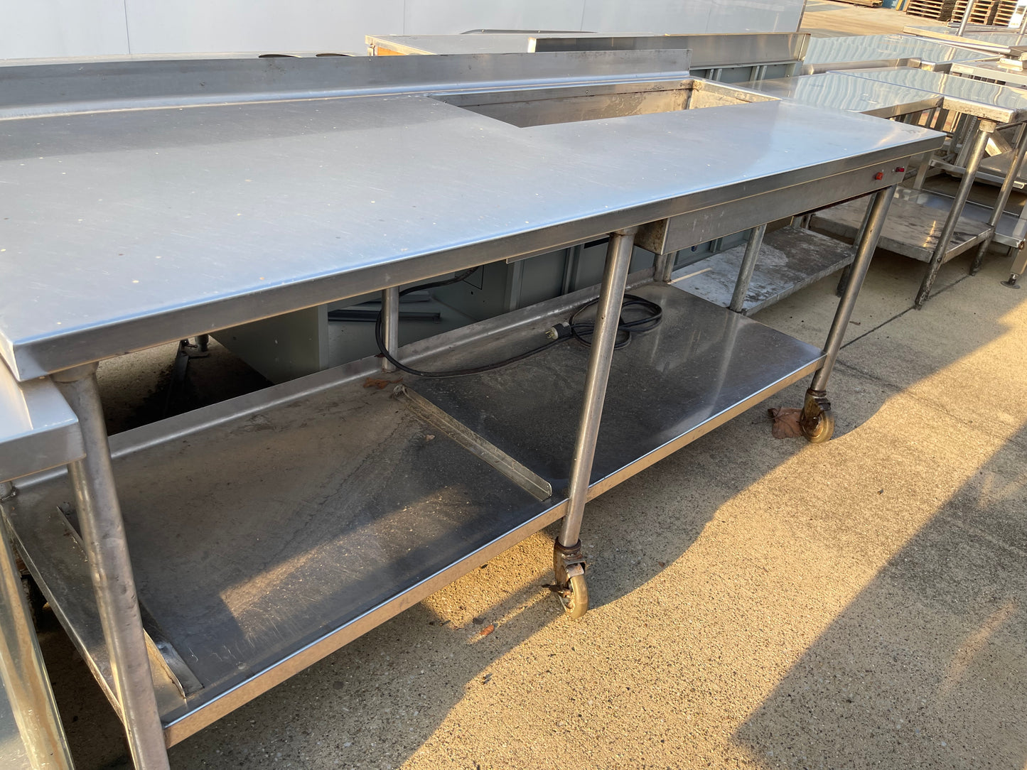 Used 82" Stainless Steel Table with Drain - SS211