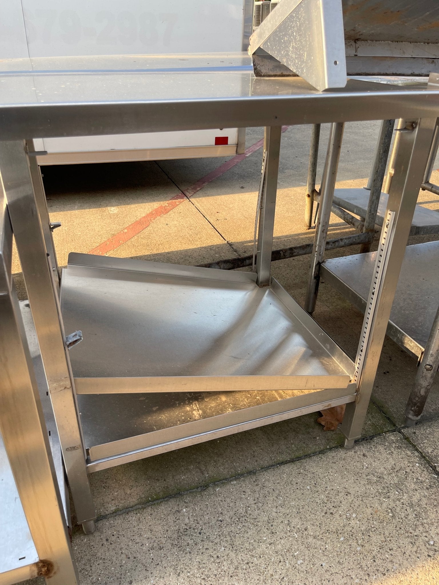 Used 24" Stainless Steel Equipment Stand Table with Shelf - SS215 - Falcon Restaurant Supply - 2