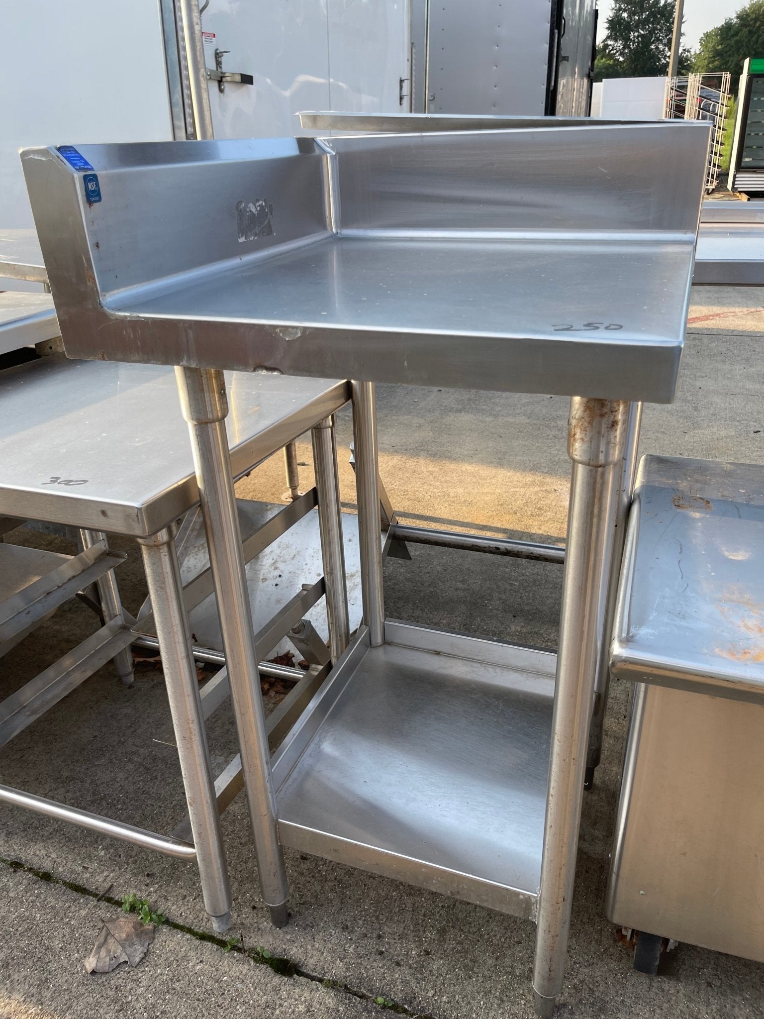 Used 24" Stainless Steel Corner Table - SS219 - Falcon Restaurant Supply - 2
