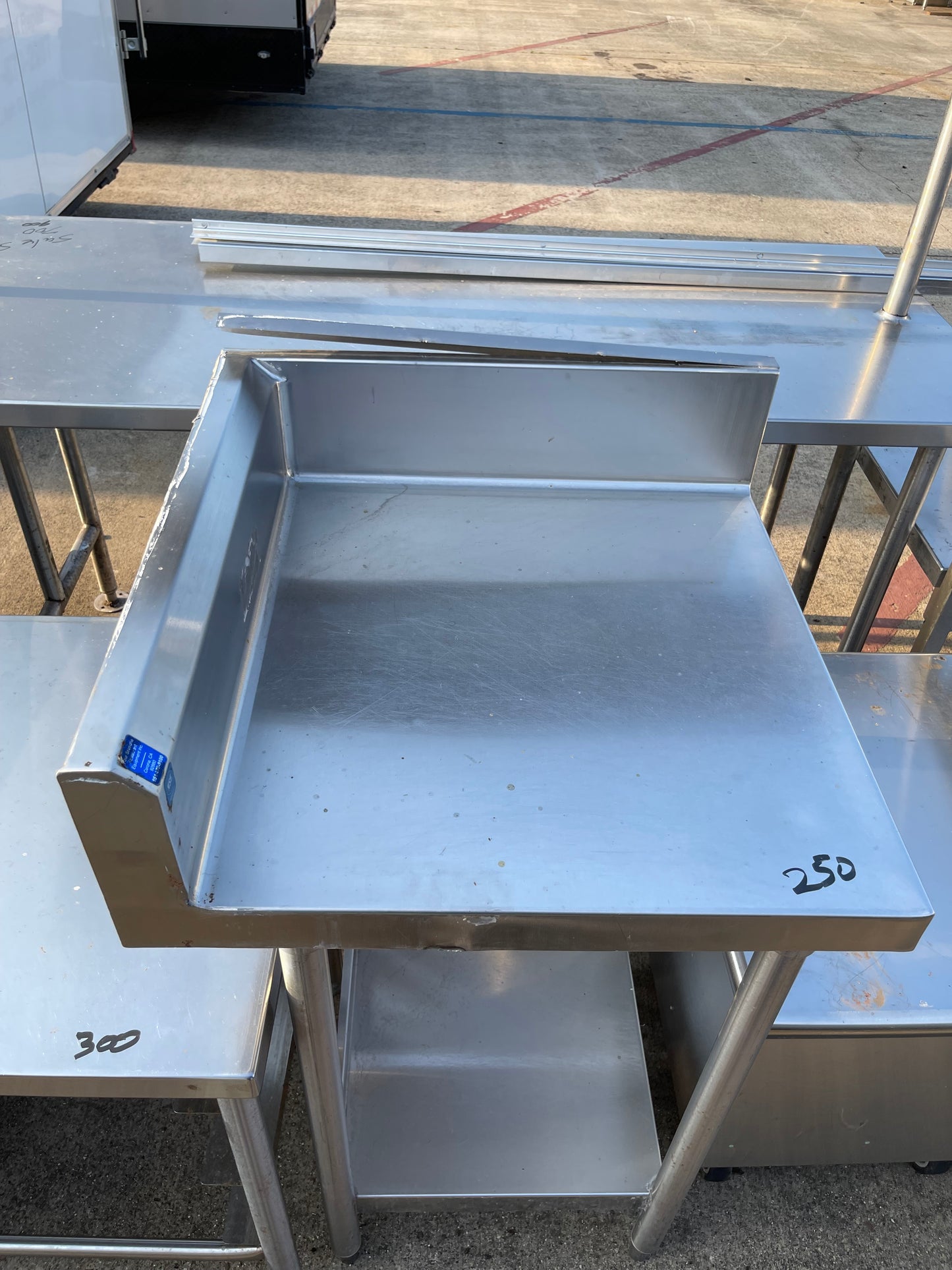 Used 24" Stainless Steel Corner Table - SS219