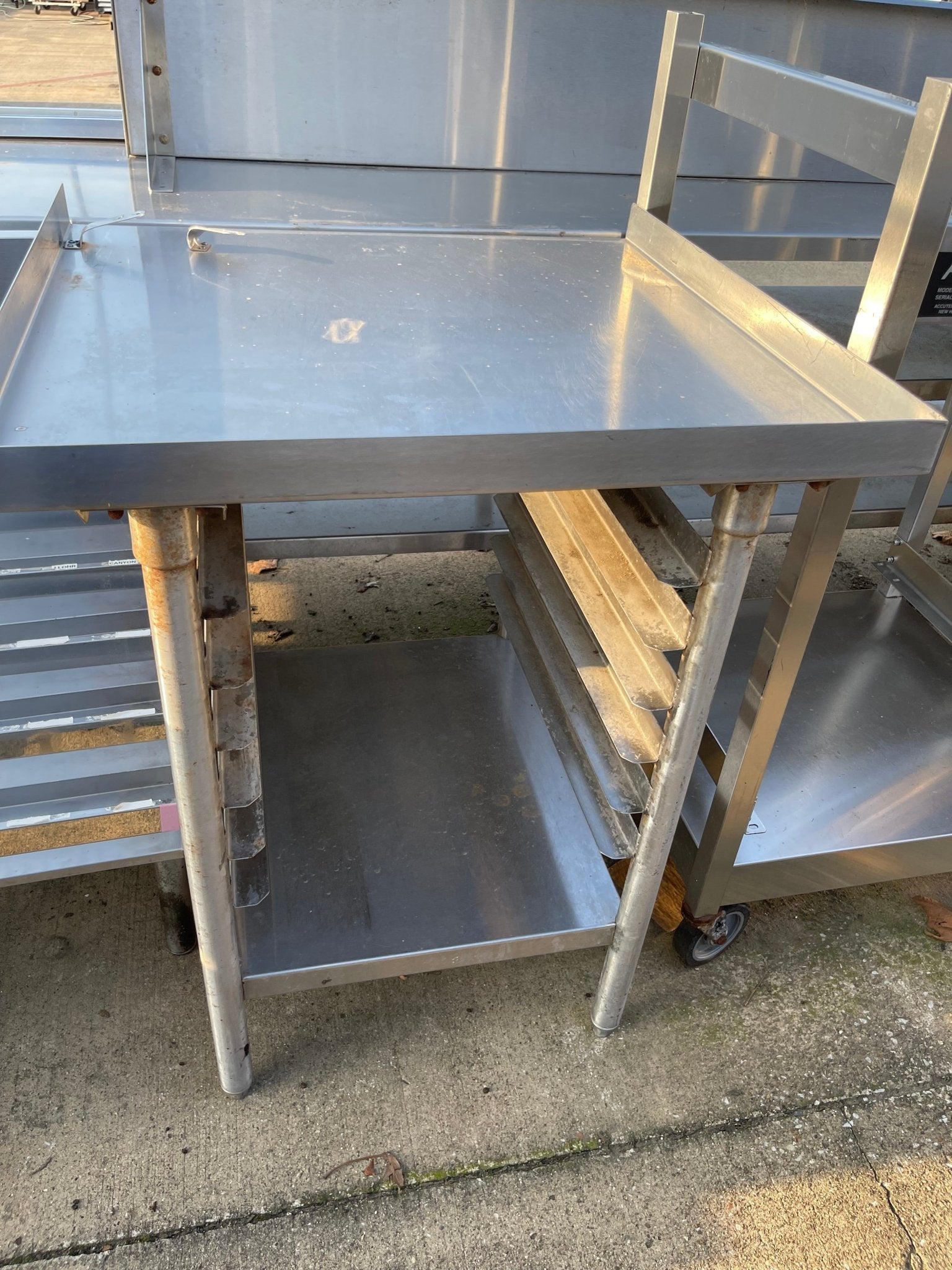 Used 30" Stainless Steel Equipment Stand with Racks - SS223 - Falcon Restaurant Supply - 1