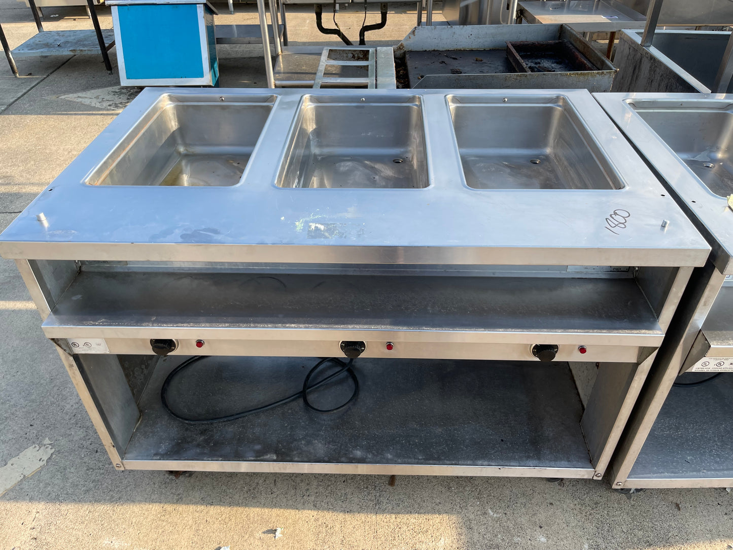 Used 48" Randell Stainless Steel 3613-240 3 Compartment Hot Food Table 208/240V - SS226