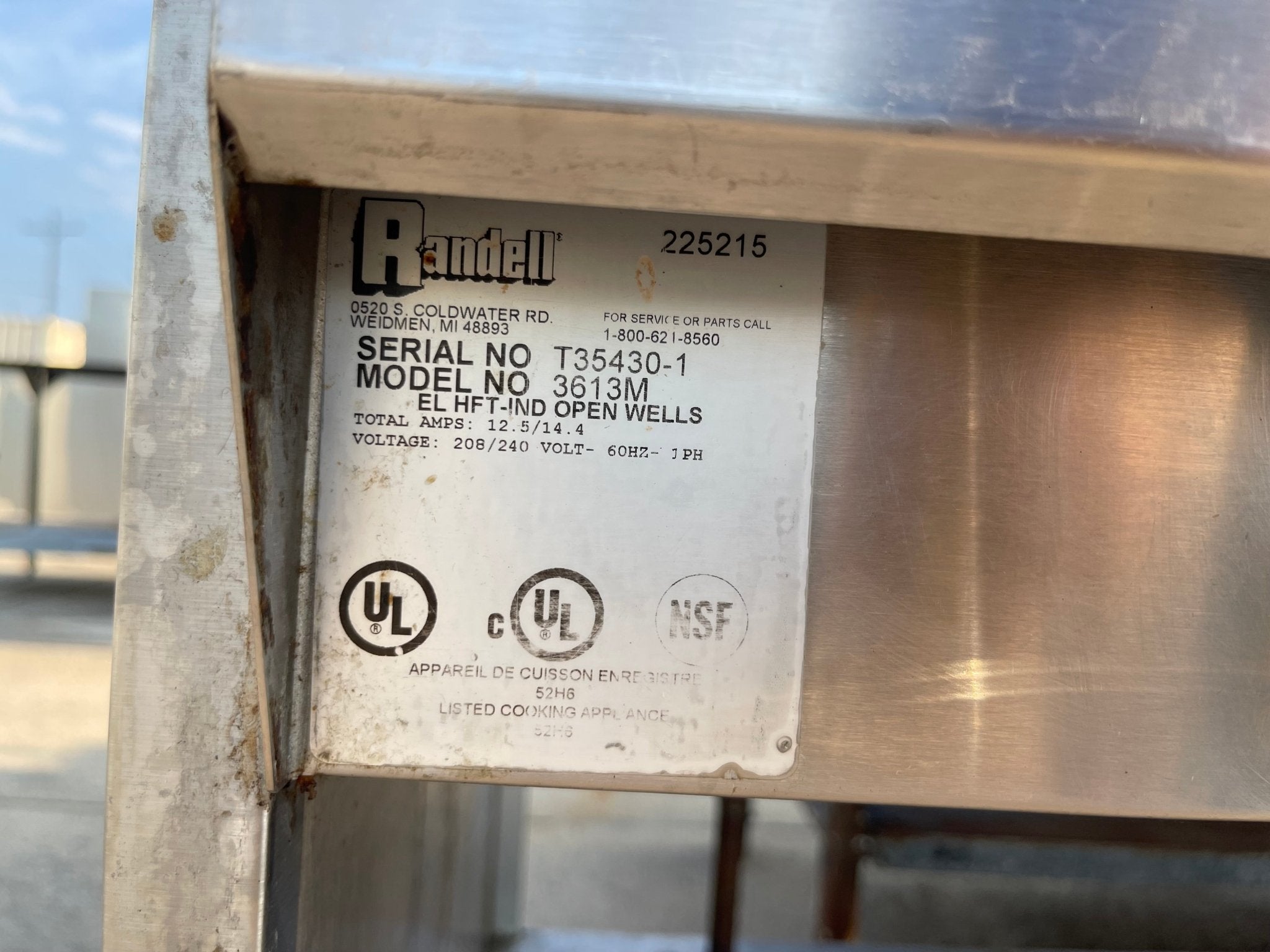 Used 48" Randell Stainless Steel 3613 - 240 3 Compartment Hot Food Table 208/240V - SS226 - Falcon Restaurant Supply - 4