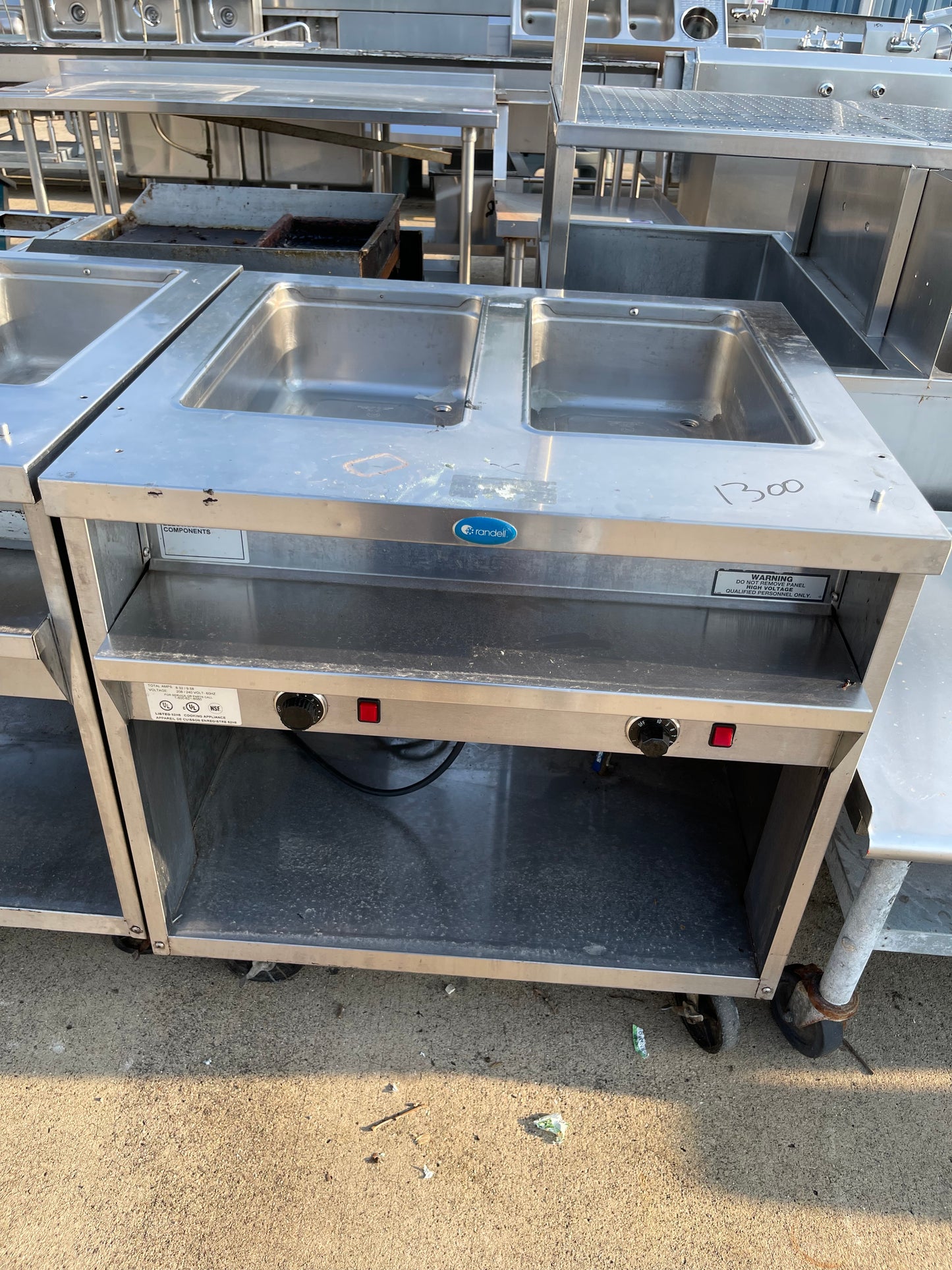 Used 33" Randell 3612 Stainless Steel 2 Open Well Steam Table 220V - SS227