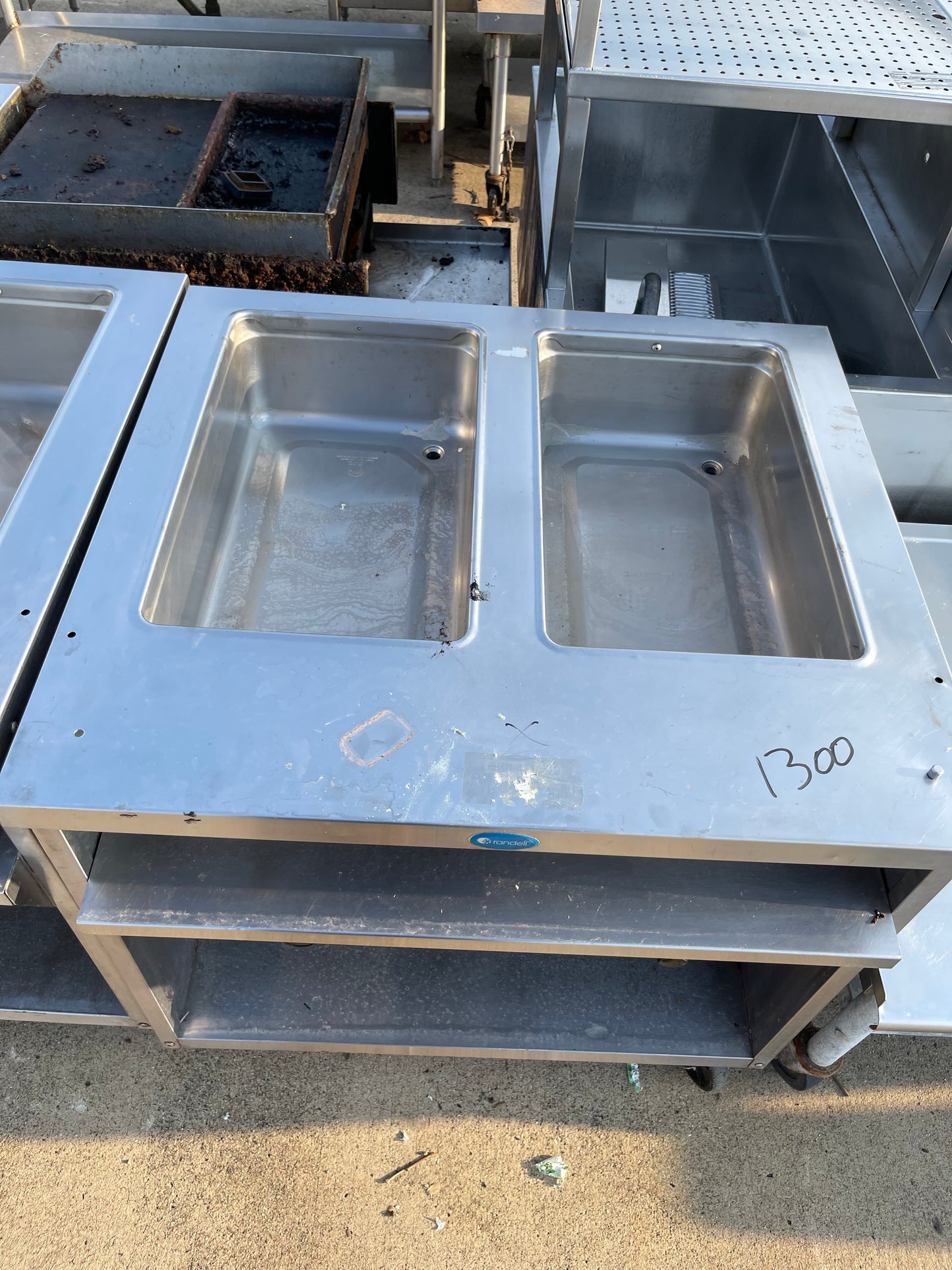 Used 33" Randell 3612 Stainless Steel 2 Open Well Steam Table 220V - SS227