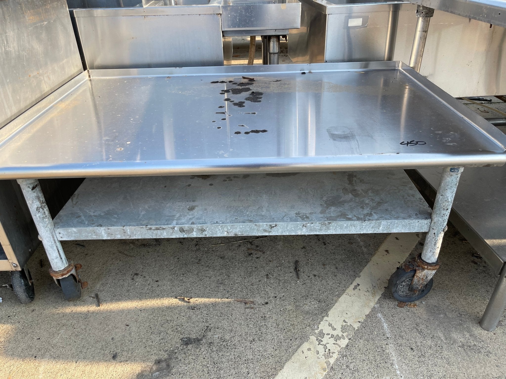 Used 48" Stainless Steel Equipment Stand - SS228 - Falcon Restaurant Supply - 2