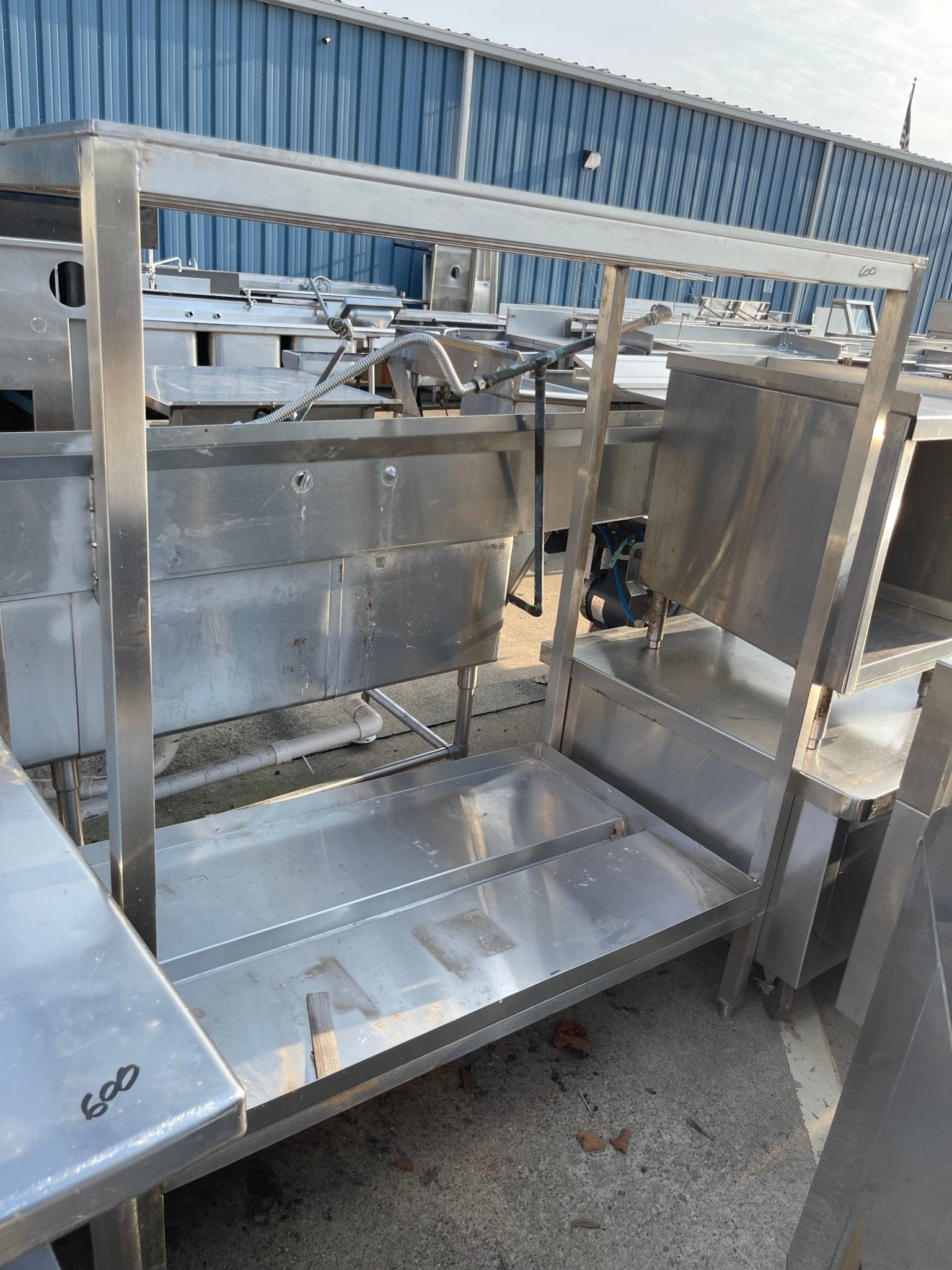 Used 51" Stainless Steel Rack with Drain Pan - SS230 - Falcon Restaurant Supply - 1