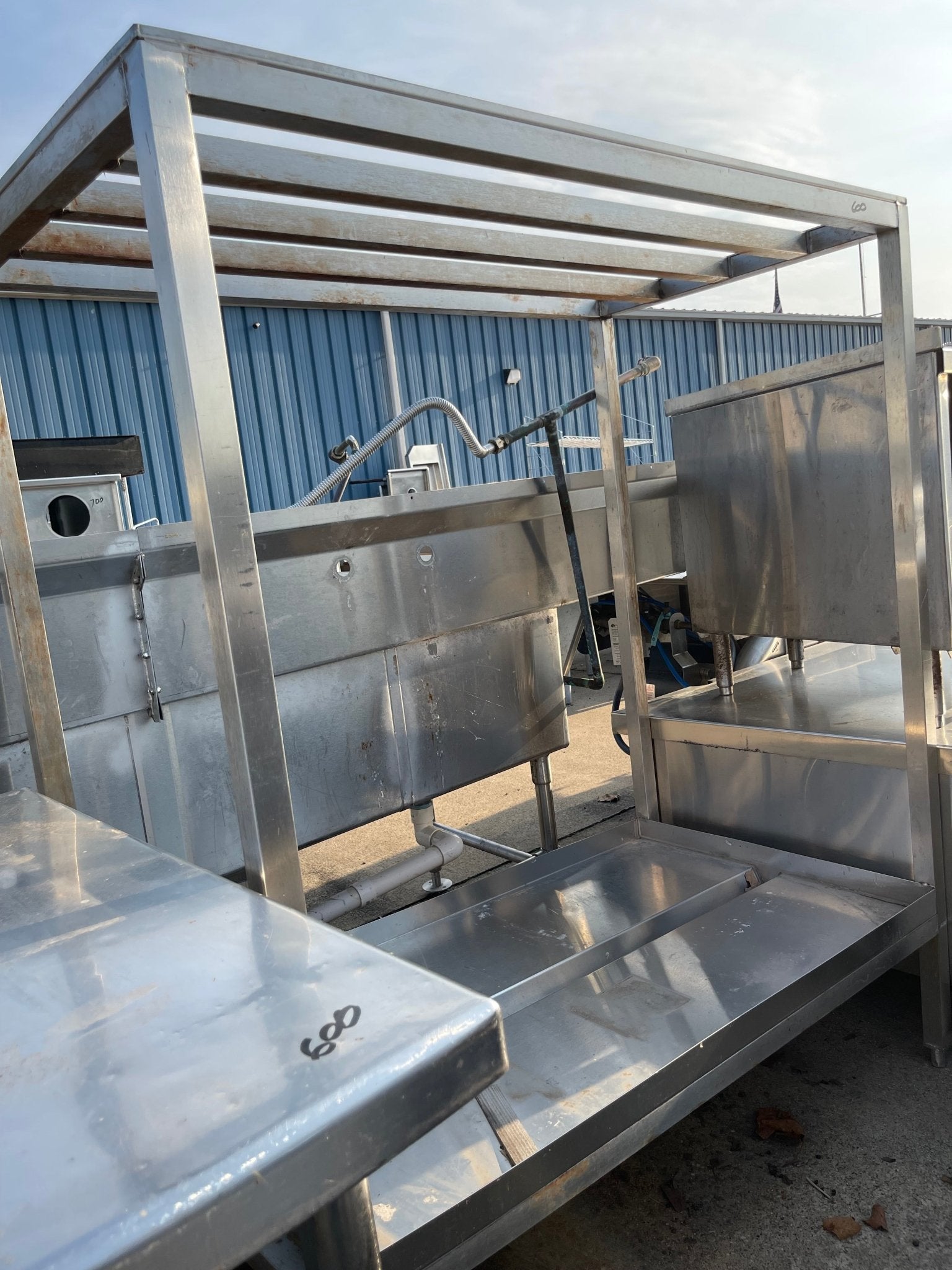 Used 51" Stainless Steel Rack with Drain Pan - SS230 - Falcon Restaurant Supply - 3