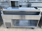 Used 60" Randell Equipment Stand Work Station Table Heated Shelf with Refrigerated Well - SS232 - Falcon Restaurant Supply - 1