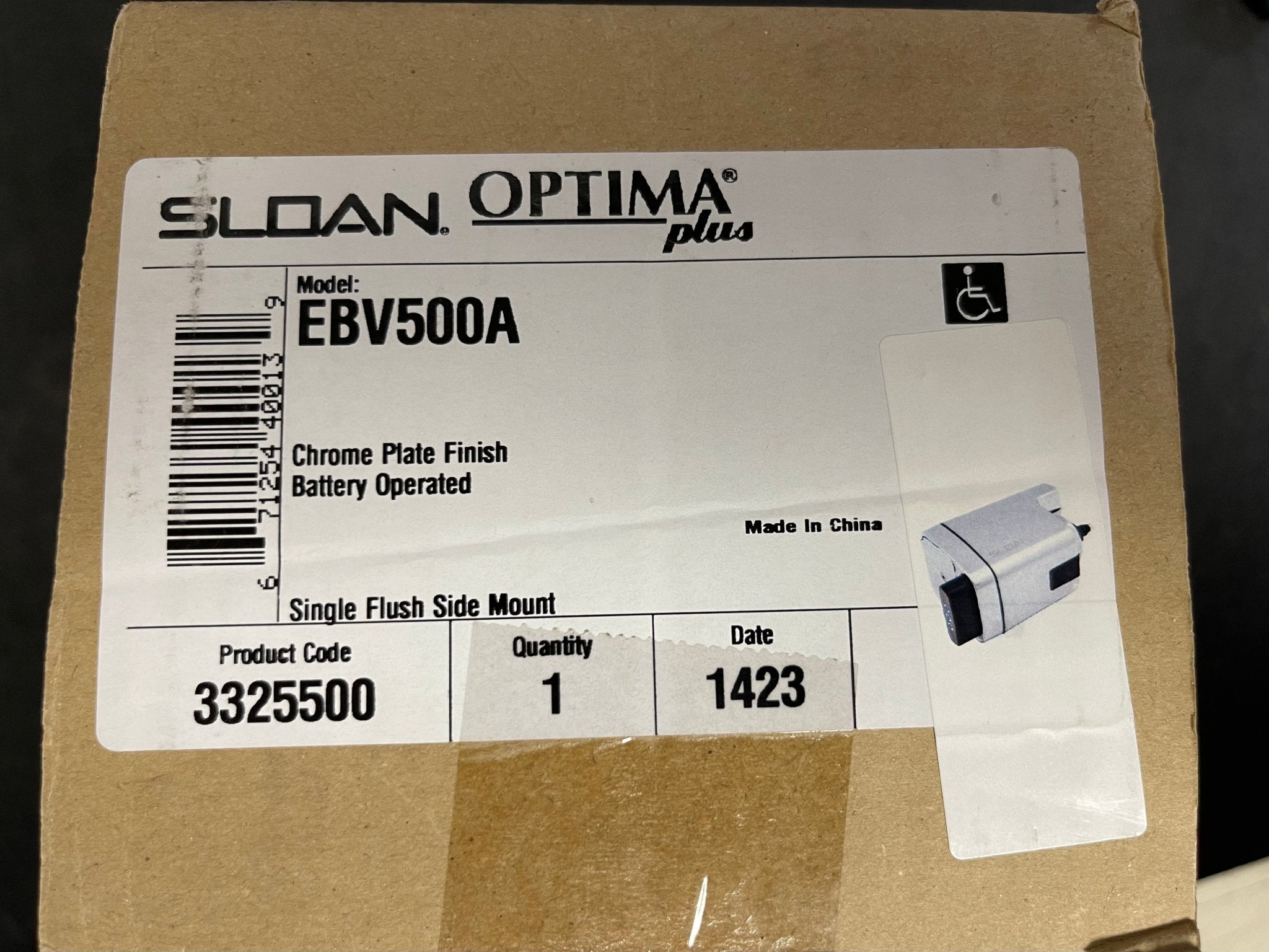 New Sloan EBV - 500 - A Exposed Side Mount Sensor Urinal Flushometer Valve - Falcon Restaurant Supply - 1