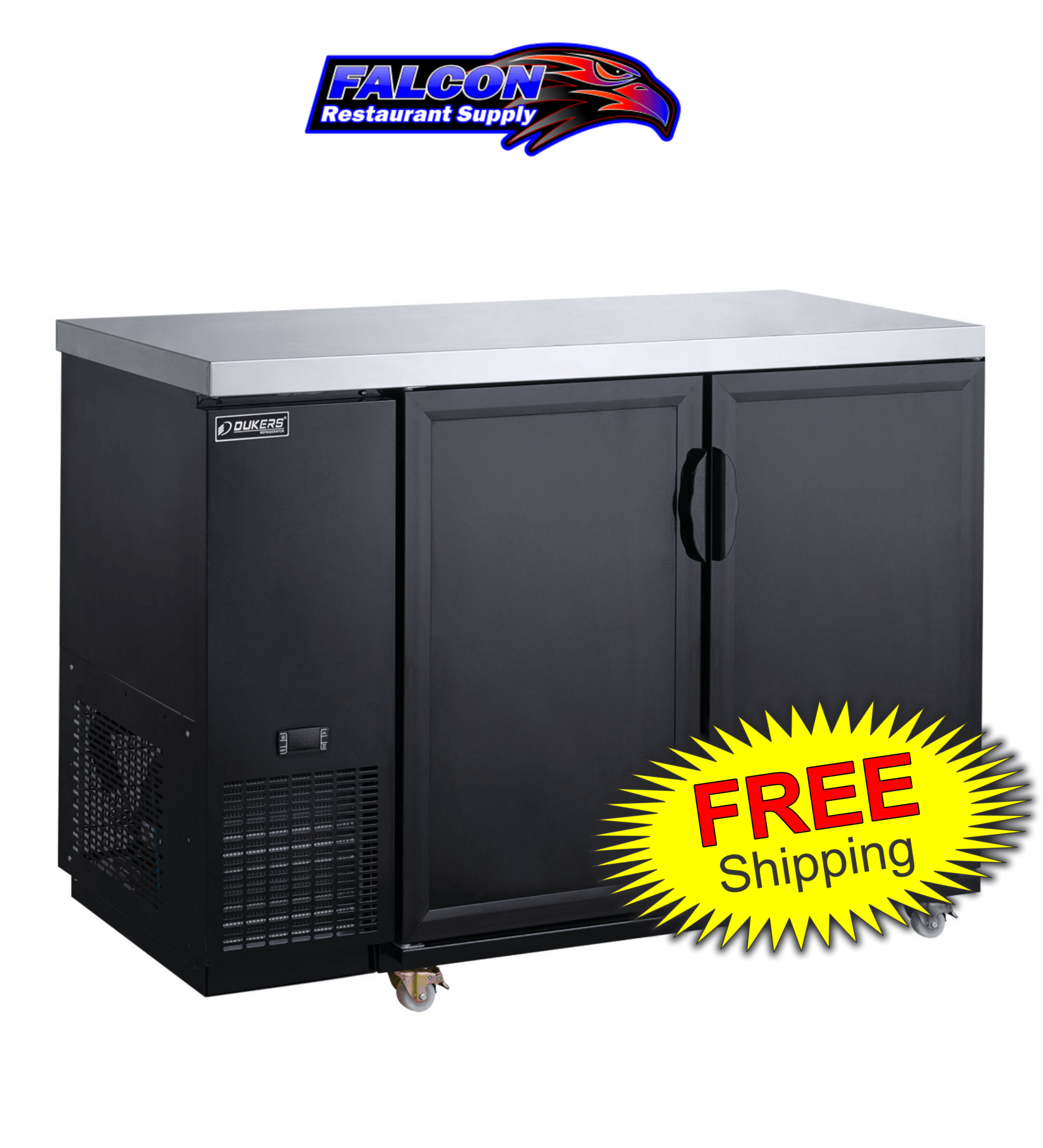 New Dukers DBB48 - M2 2 - Door Bar and Beverage Cooler (Solid Doors) - Falcon Restaurant Supply - 1