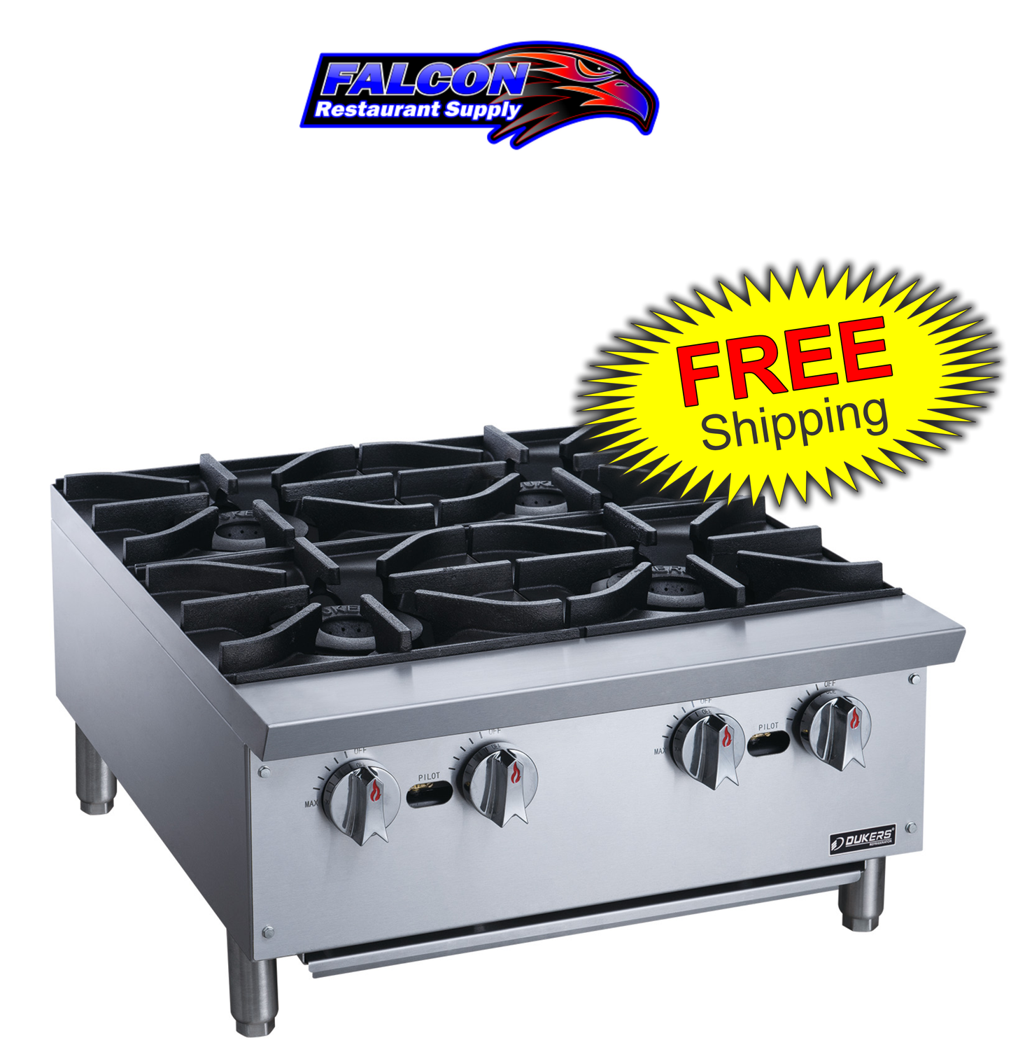 Dukers DCHPA24 Hot Plate with 4 Burners