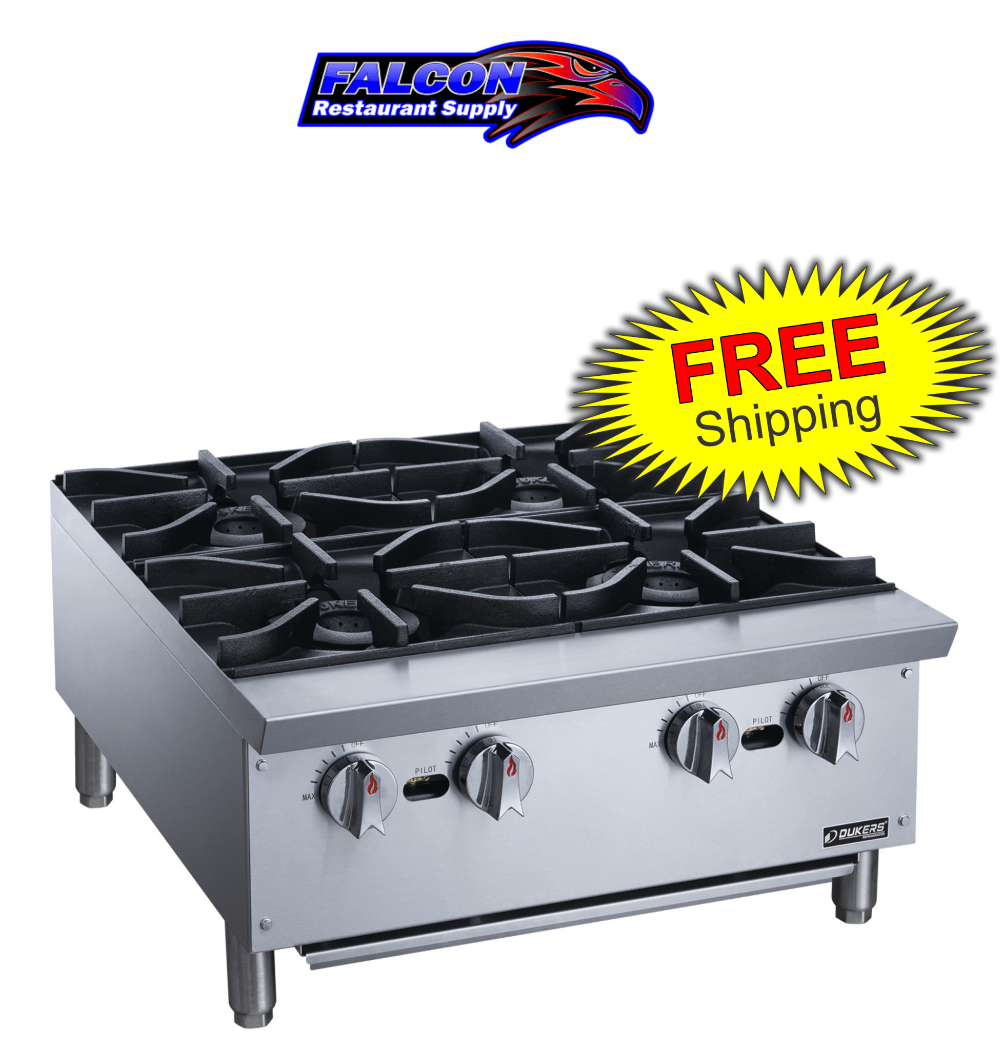 New Dukers DCHPA24 Hot Plate with 4 Burners - Falcon Restaurant Supply - 1