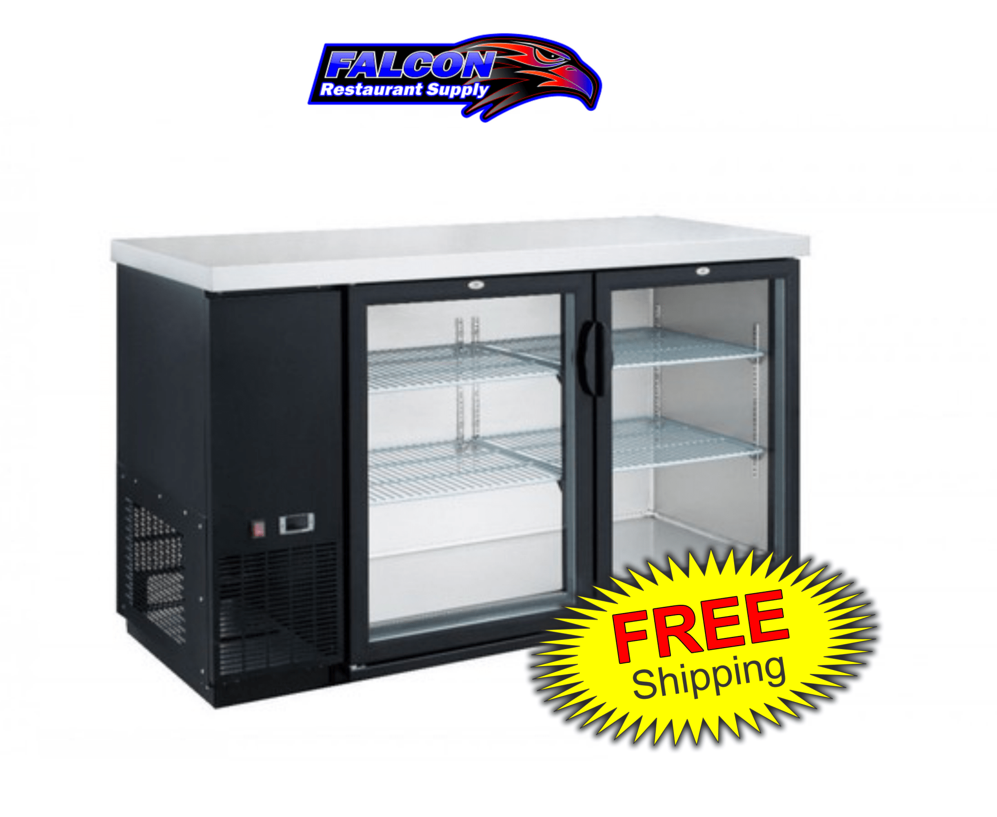 New Dukers DBB48 - H2 2 - Door Bar and Beverage Cooler (Hinge Doors) - Falcon Restaurant Supply - 1