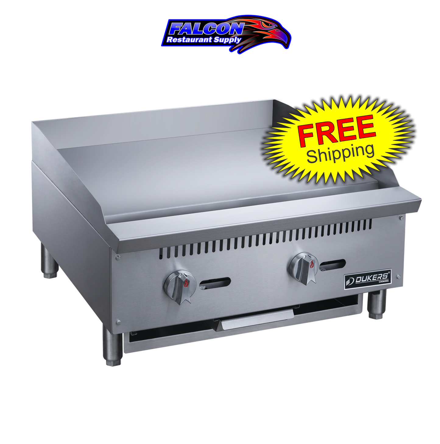 New Dukers DCGMA24 24 in. W Flat Top Griddle with 2 Burners