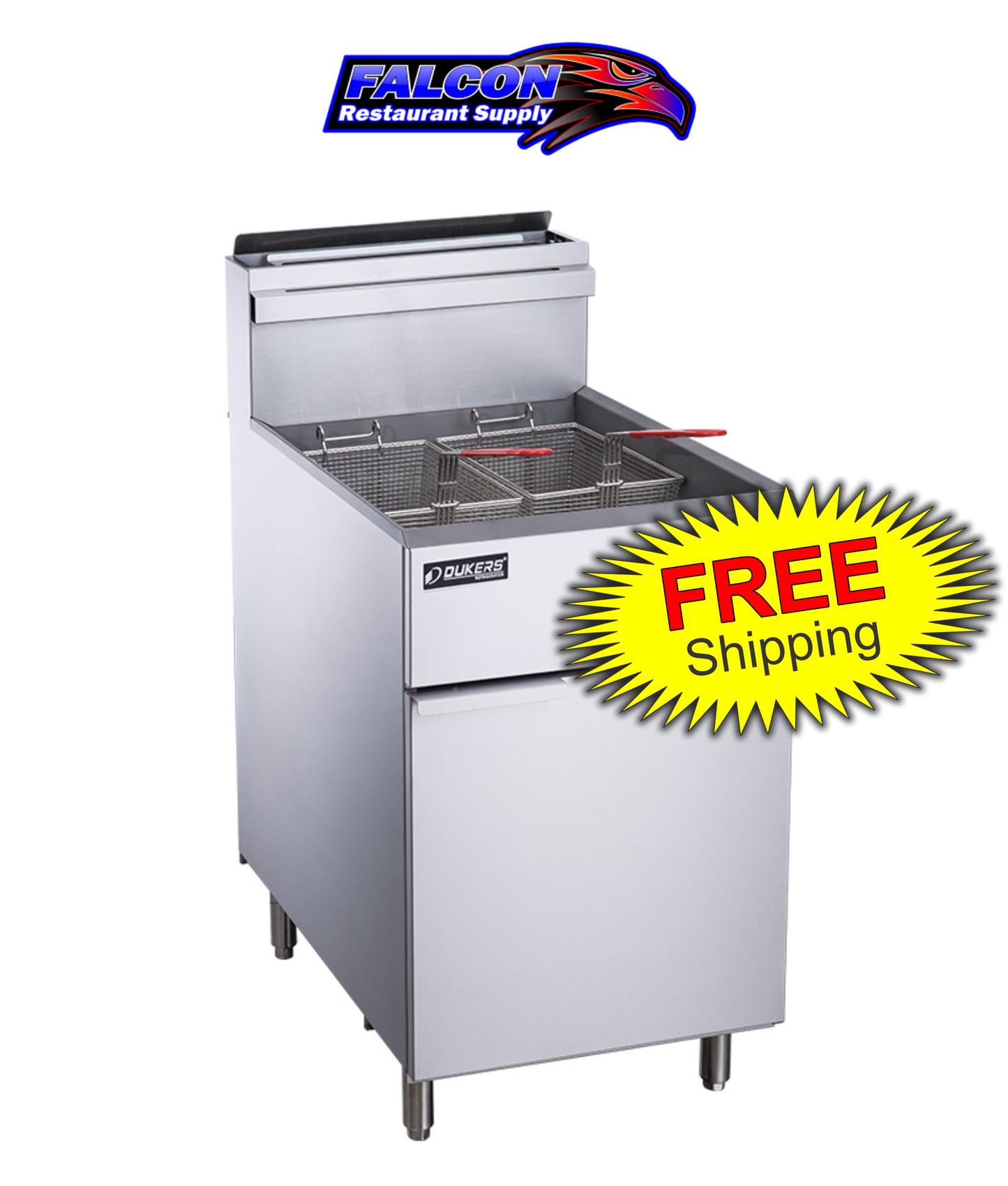 New Dukers DCF5-NG Natural Gas Floor Fryer with 5 Tube Burners 70lbs 150,000 BTU on Legs